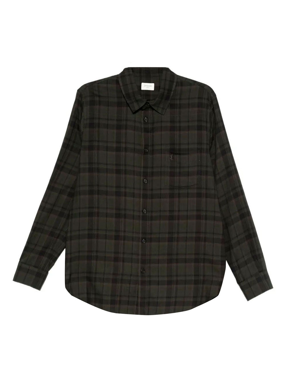 SAINT LAURENT Cotton Check Shirt for Men - FW25