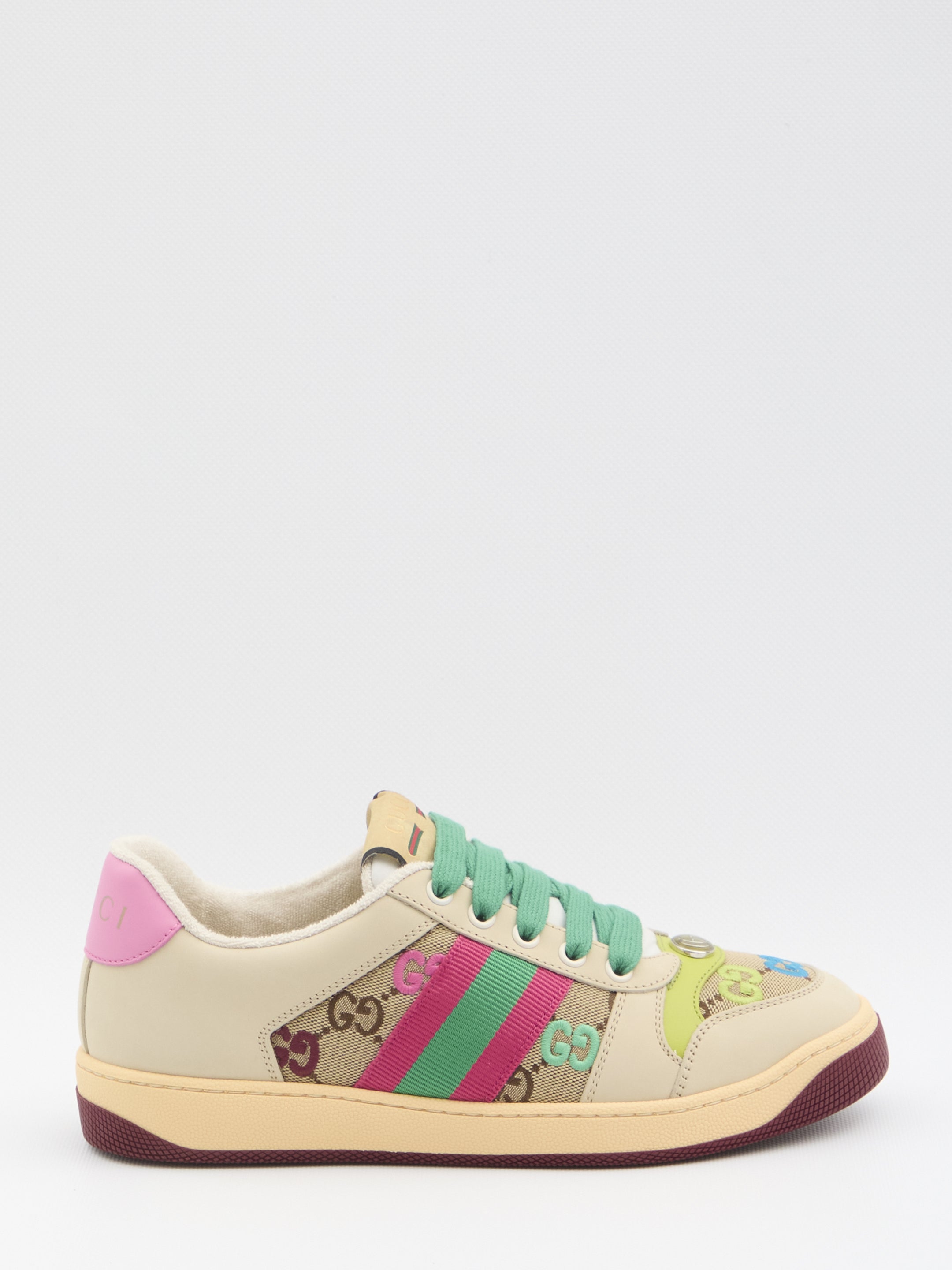 GUCCI Multicolor Leather and Fabric Screener Sneakers for Women - FW25 Collection