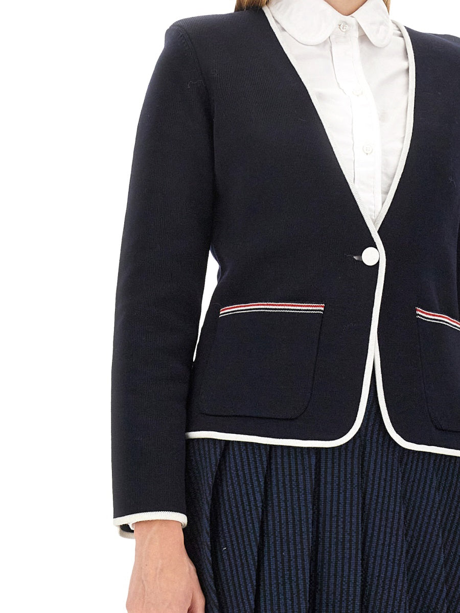 THOM BROWNE Single-Breasted Jacket - Regular Fit (Size 40 IT)
