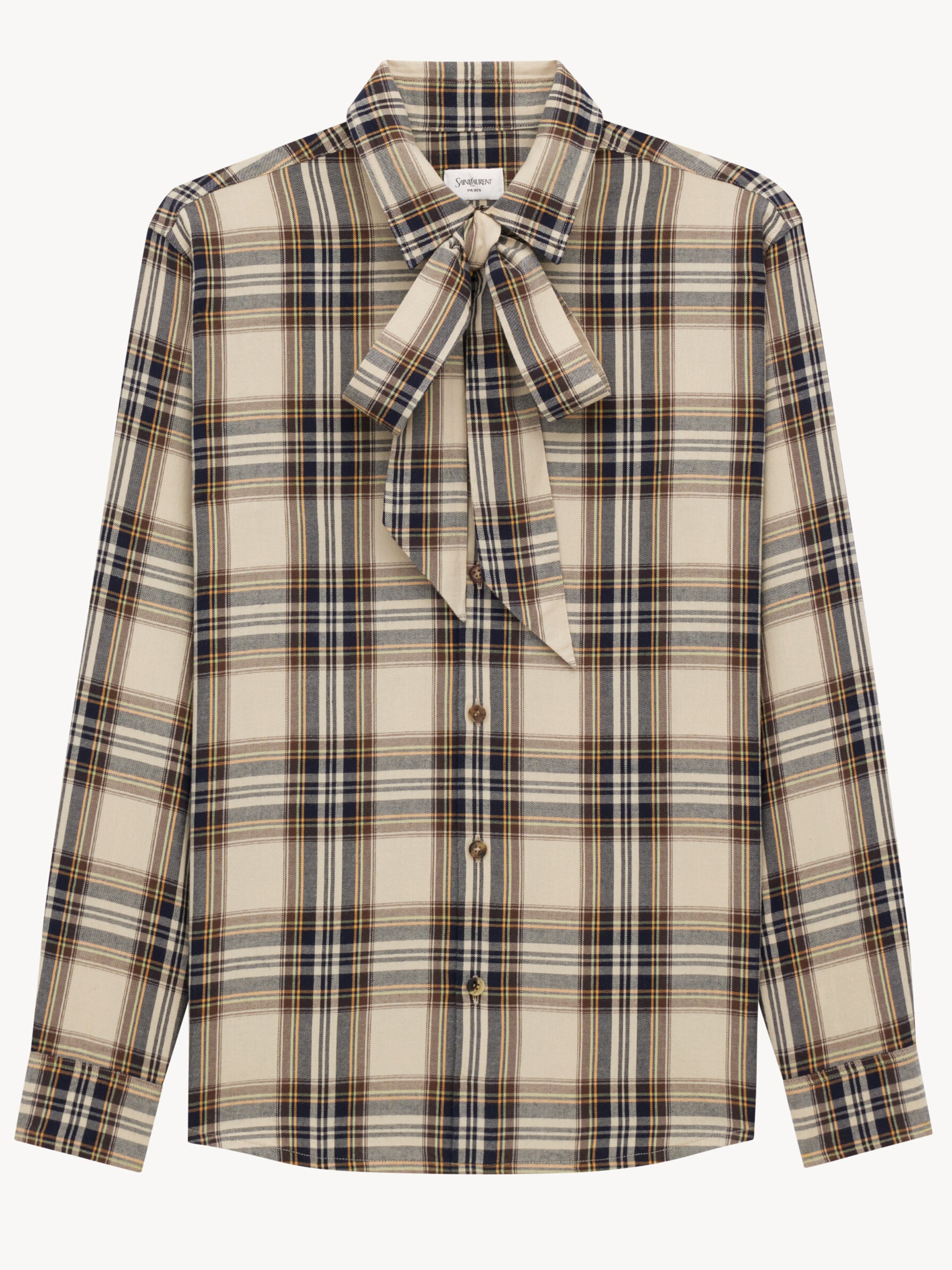 SAINT LAURENT Cassandre Lavallière Shirt - Medium