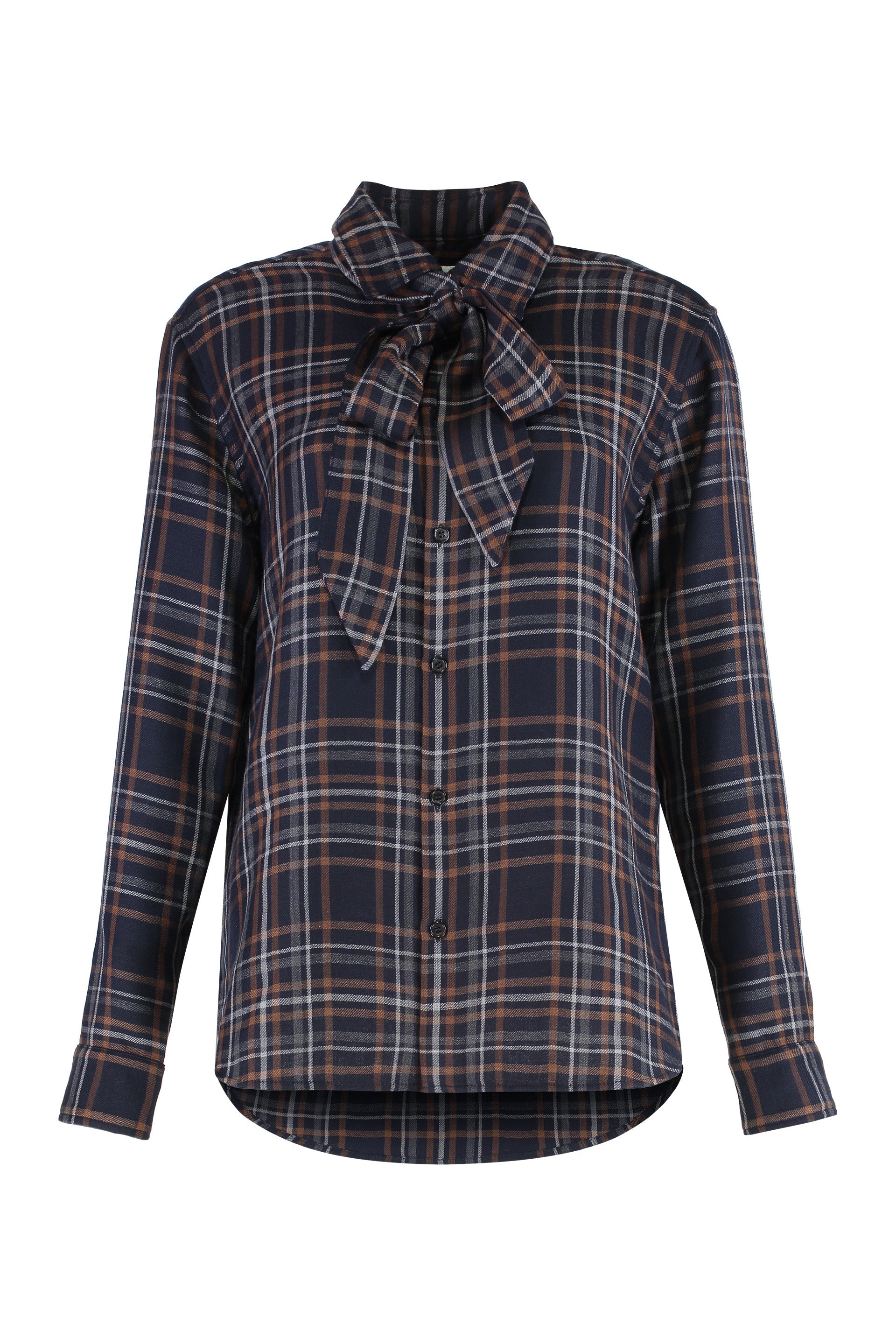 SAINT LAURENT Check Pattern Long-Sleeve Shirt