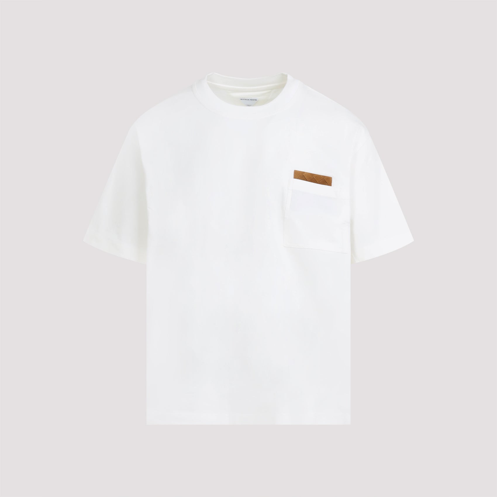 BOTTEGA VENETA Embroidered Leather Tee for Men - FW25 Collection