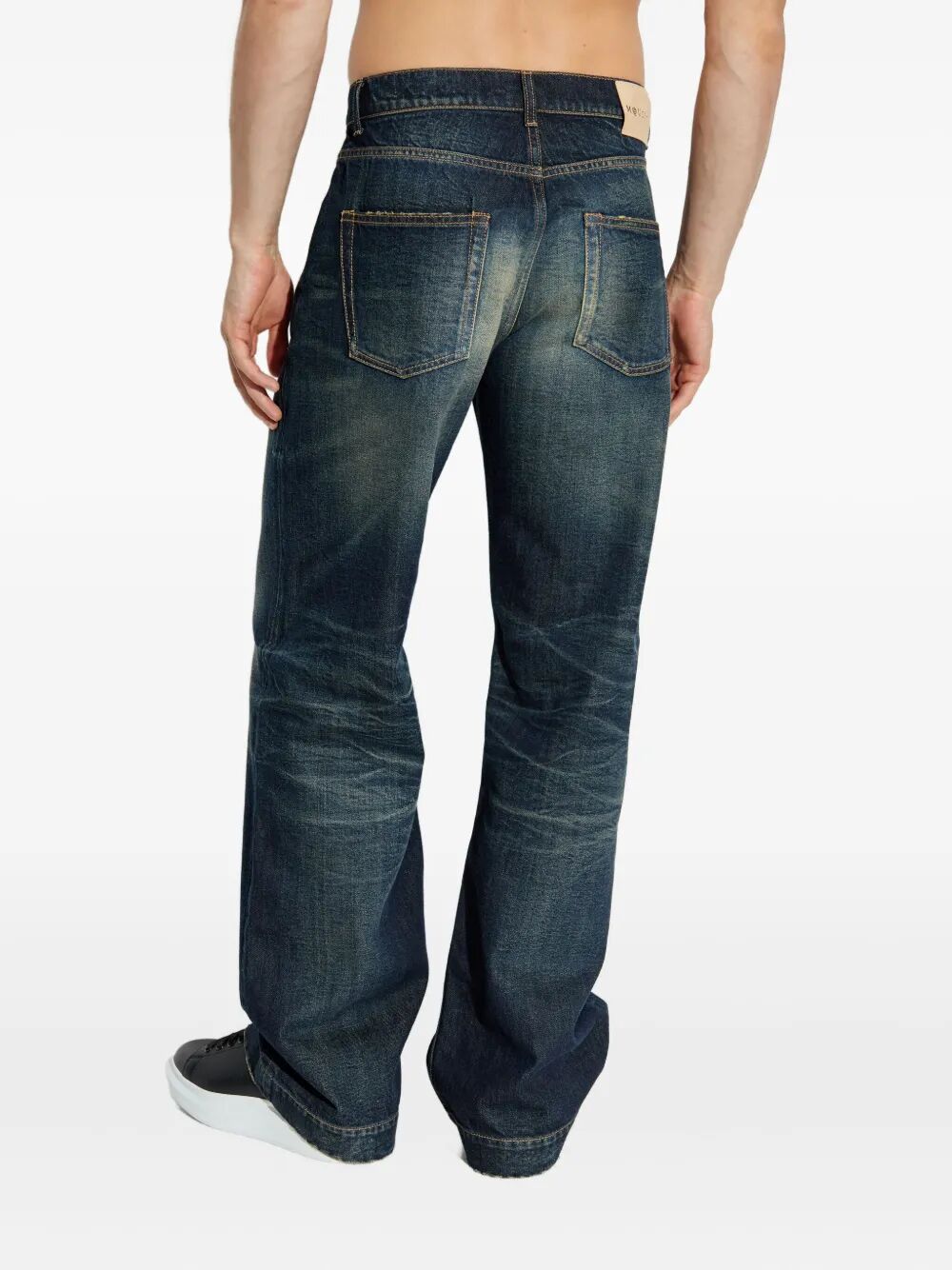 ALEXANDER MCQUEEN Wide Leg Faded Jeans