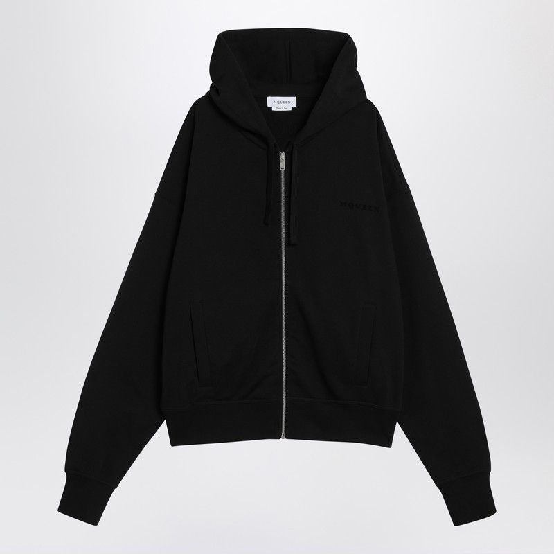 ALEXANDER MCQUEEN Men's Cotton Hoodie with Drawstring and Zip Closure