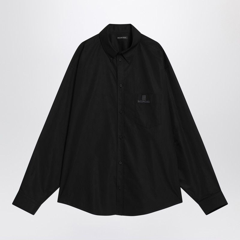 BALENCIAGA Wide Cotton Shirt with Logo for Men - FW25