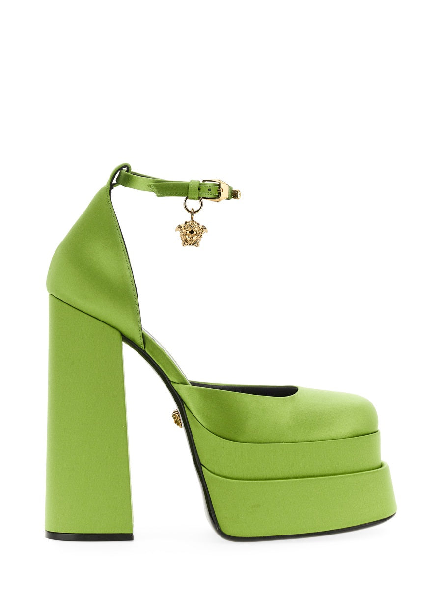 VERSACE Elevated Platform Pumps with Adjustable Fit - 15.5 cm Heel