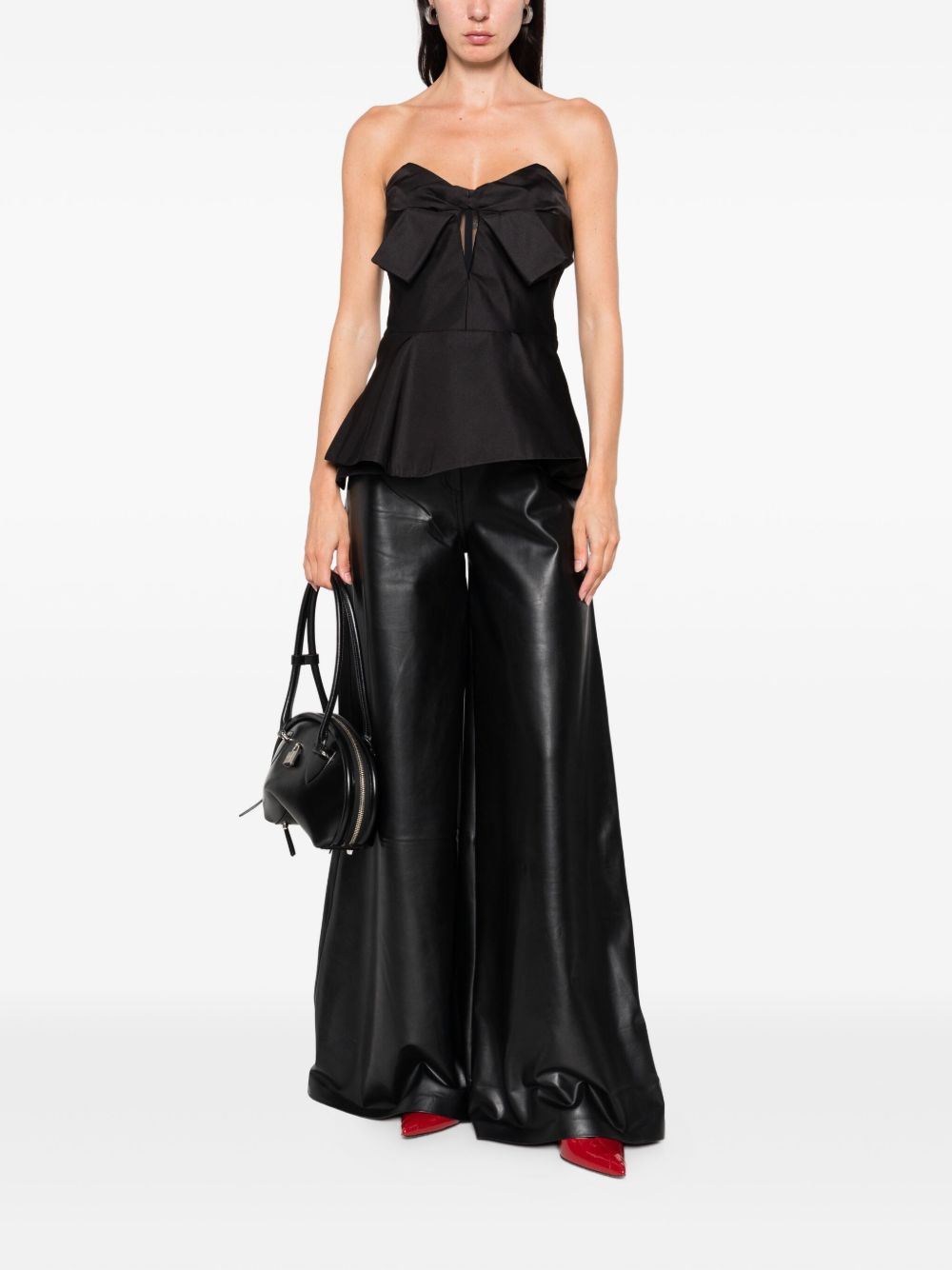 ALEXANDER MCQUEEN Bow-Accented Peplum Blouse