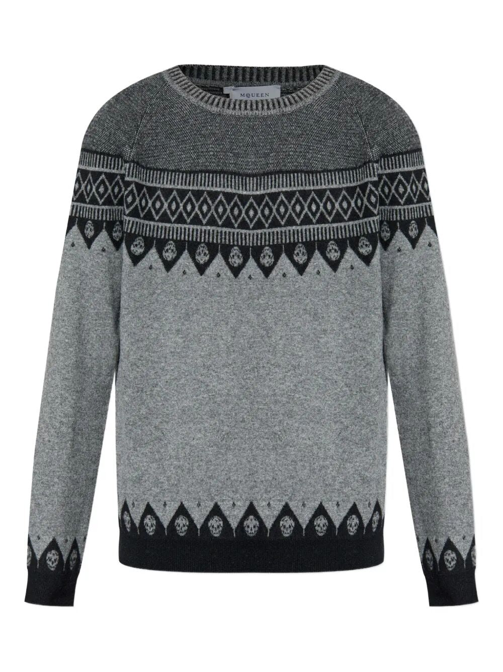 ALEXANDER MCQUEEN Geometric Pattern Wool Pullover for Men