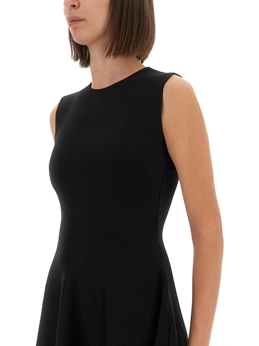 ALEXANDER MCQUEEN Asymmetrical Mini Dress with Lace Detailing - Slim Fit