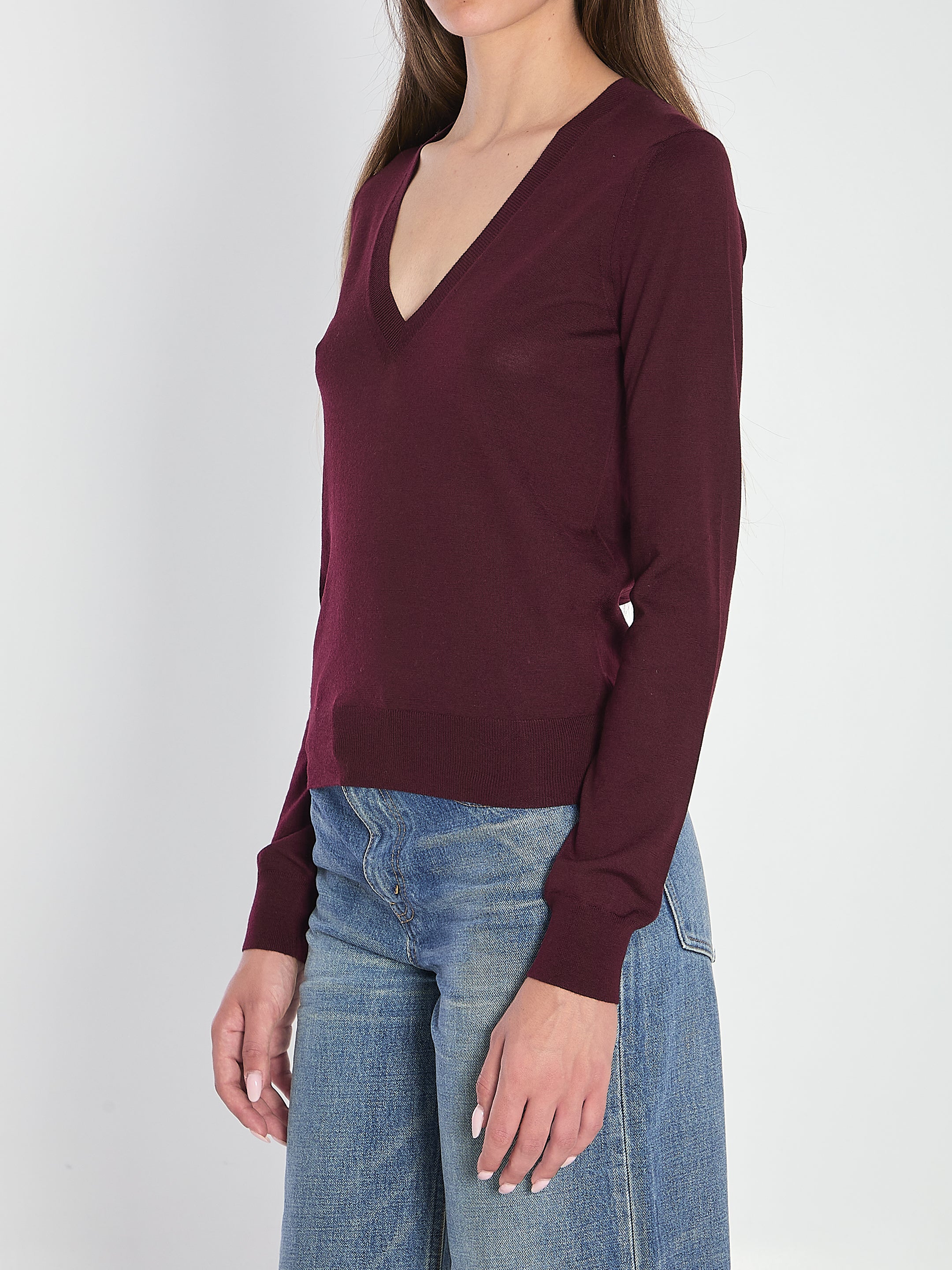 SAINT LAURENT Deep V-Neckline Pullover - Oversized Fit