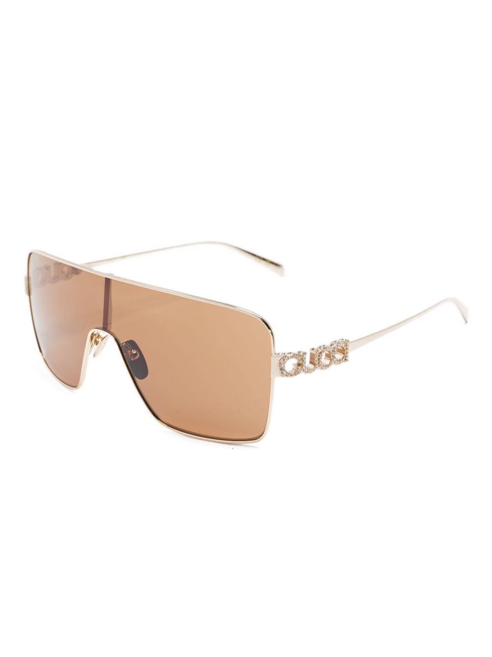 GUCCI Rectangular Shape Sunglasses with Crystal-Embellished Arms