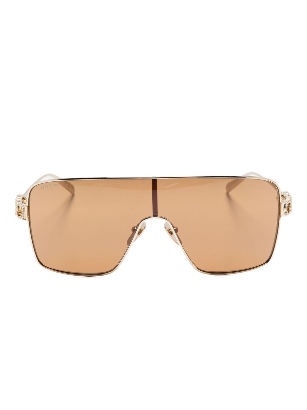 GUCCI Rectangular Shape Sunglasses with Crystal-Embellished Arms