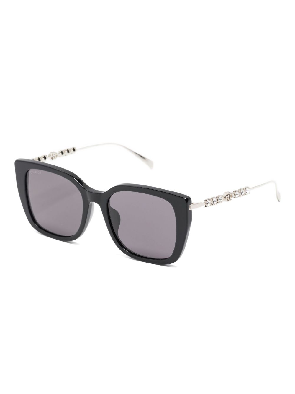 GUCCI Stylish Rectangle Frame Sunglasses with Crystal-Embellished Arms