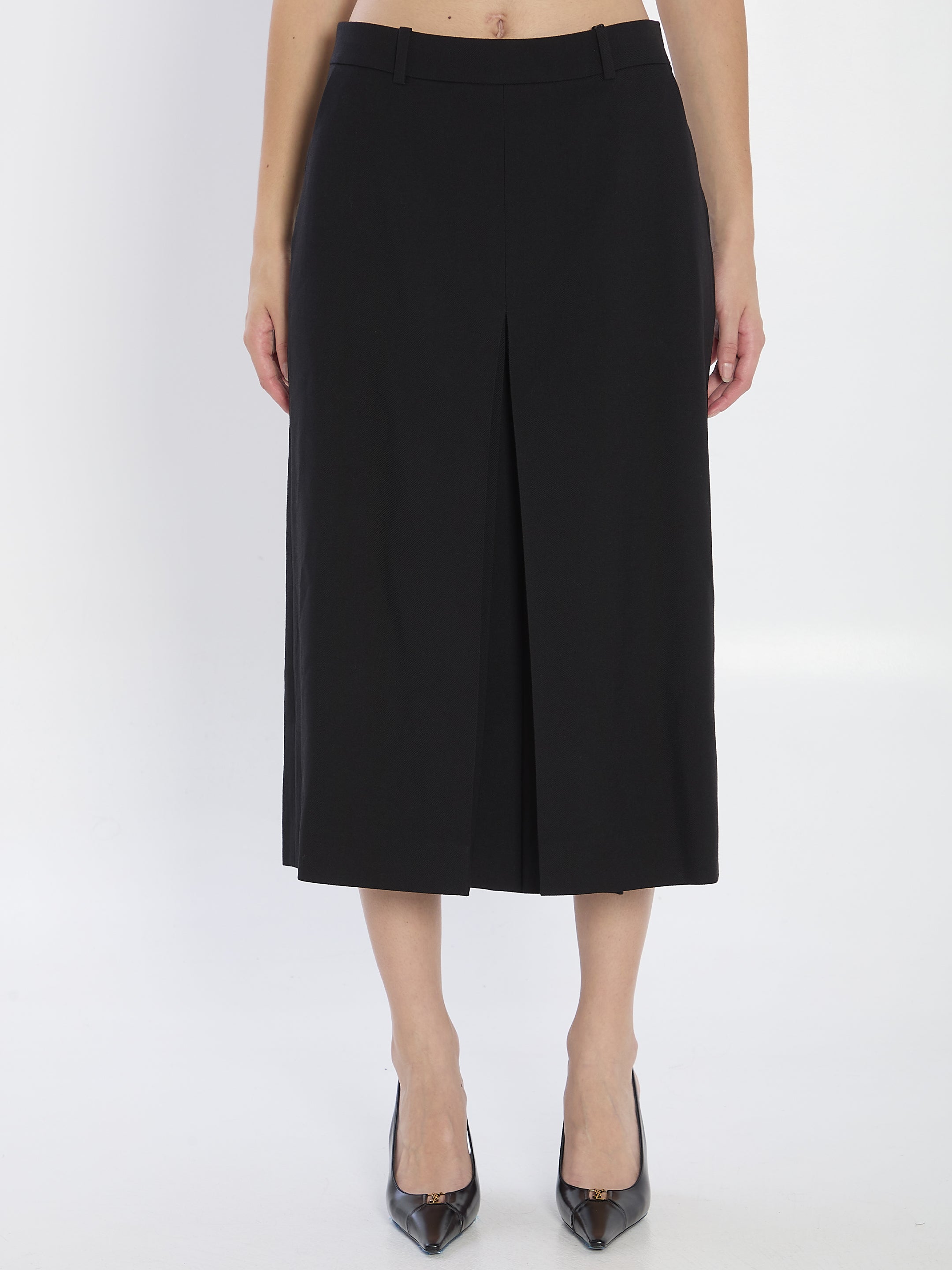 SAINT LAURENT Wool Midi Skirt-Pants - Size 38