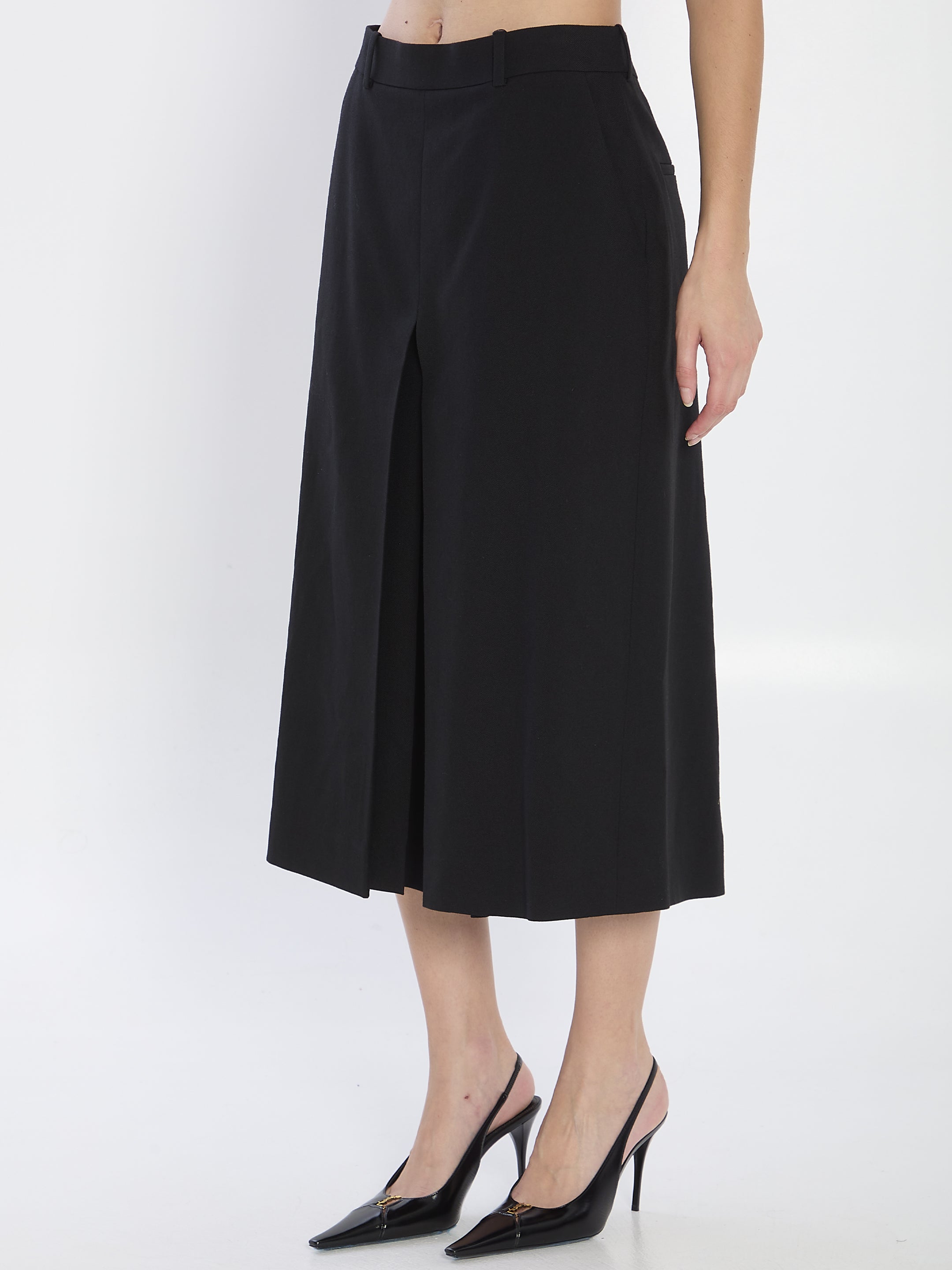 SAINT LAURENT Wool Midi Skirt-Pants - Size 38