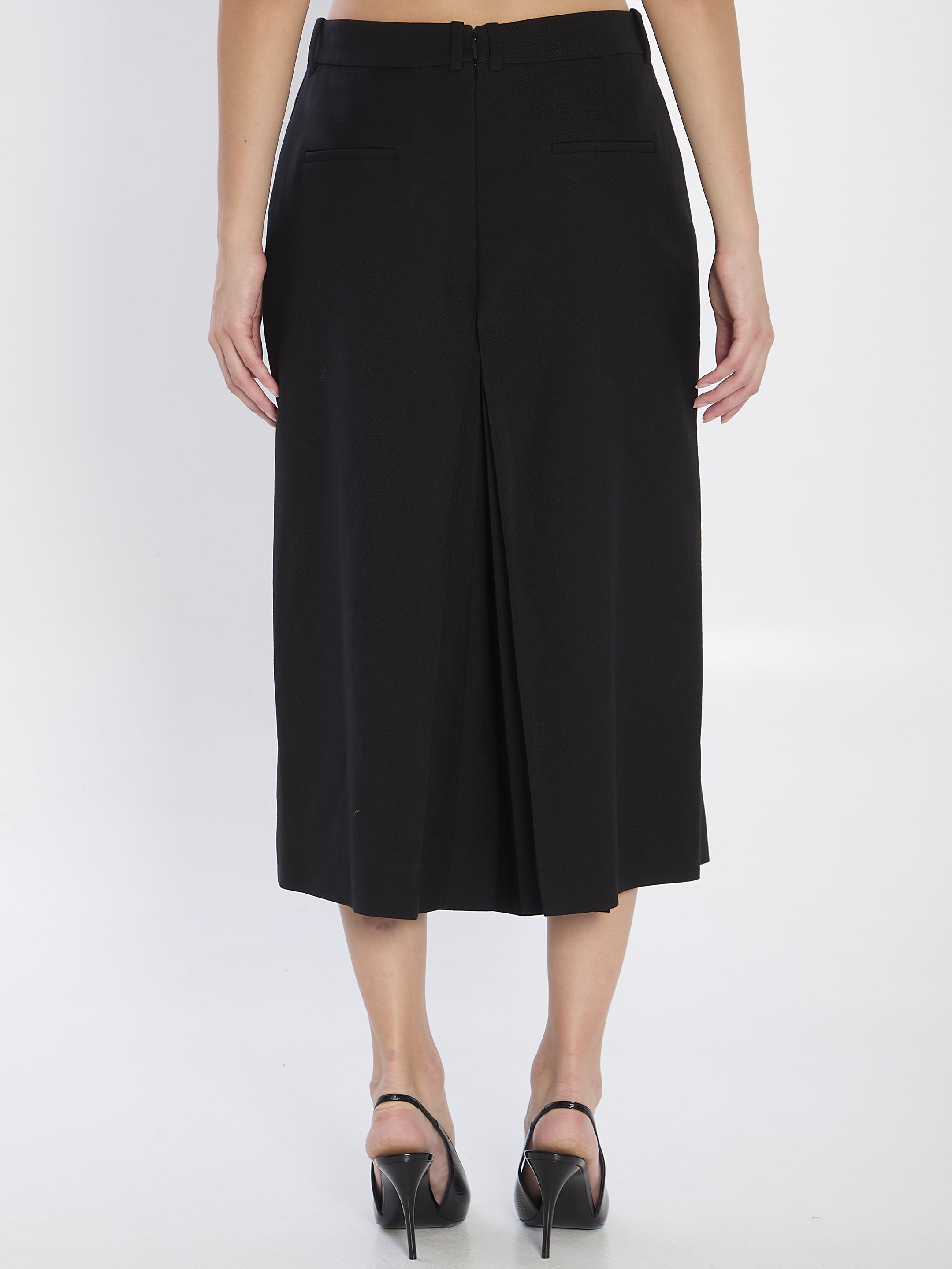 SAINT LAURENT Wool Midi Skirt-Pants - Size 38