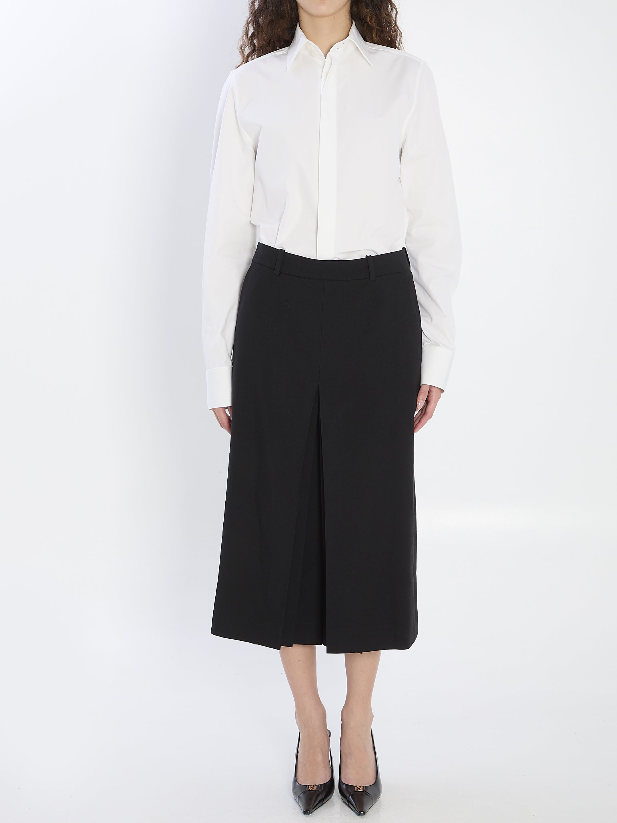 SAINT LAURENT Wool Midi Skirt-Pants - Size 38
