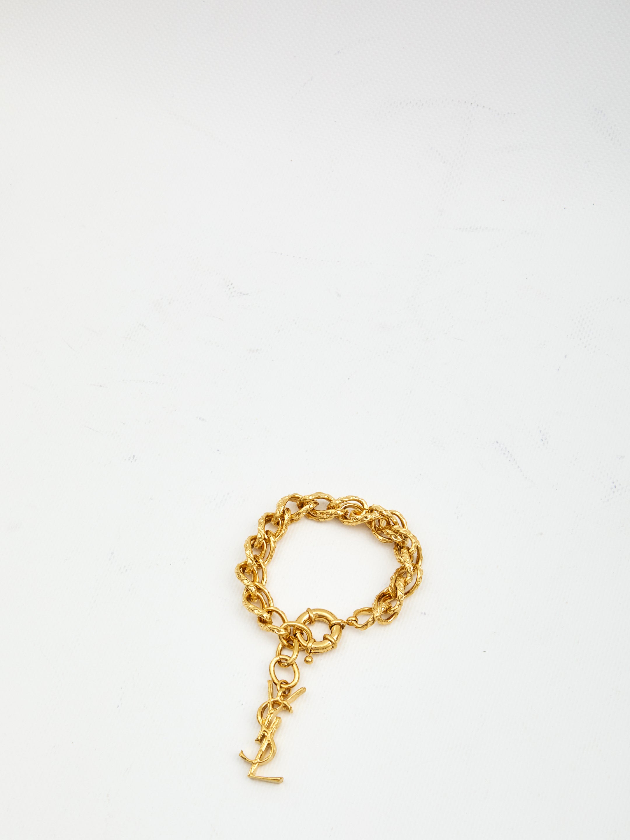 SAINT LAURENT Golden Brass Bijoux Bracelet for Women