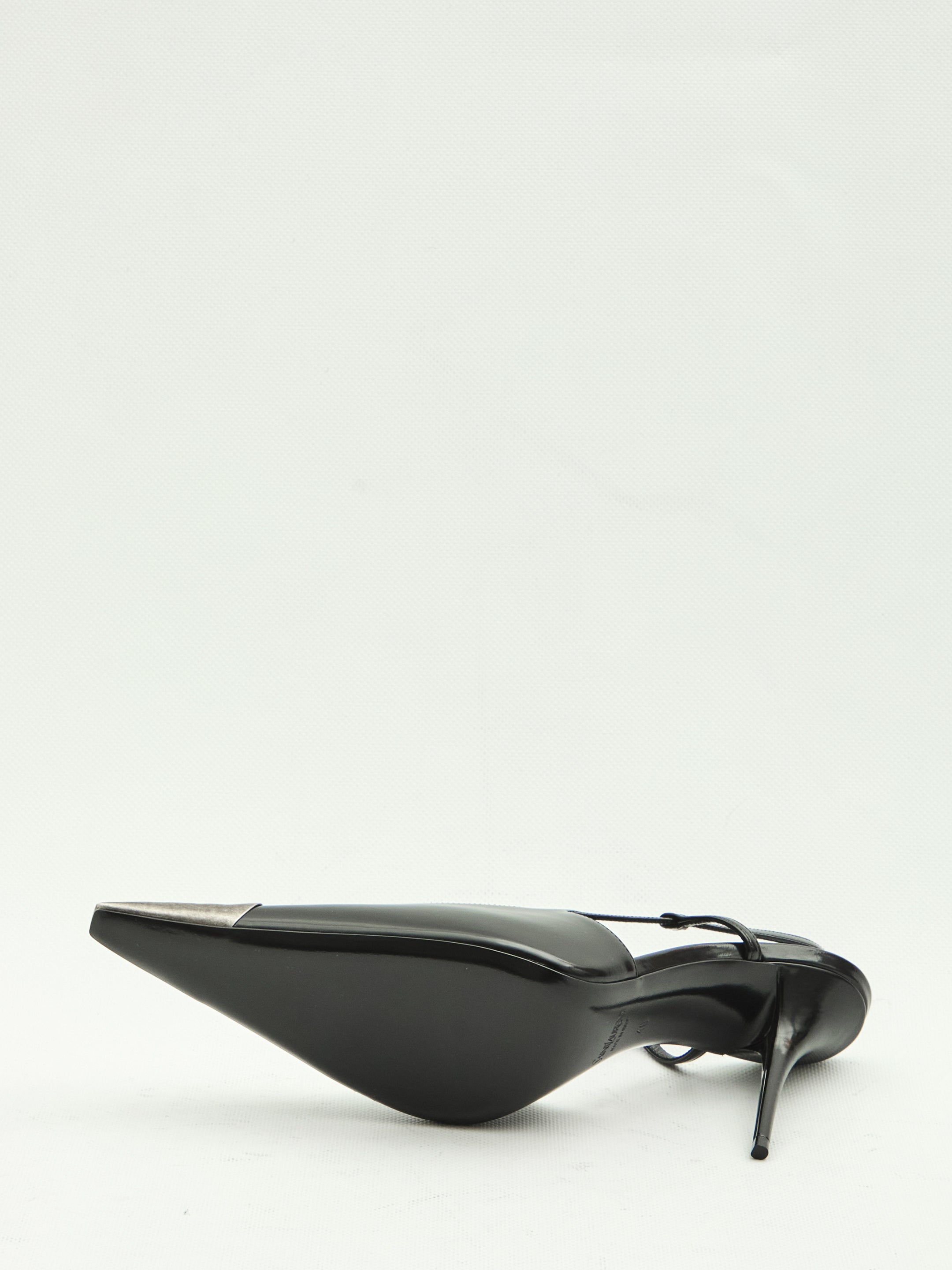 SAINT LAURENT Jeanne Leather Pumps with Stiletto Heel