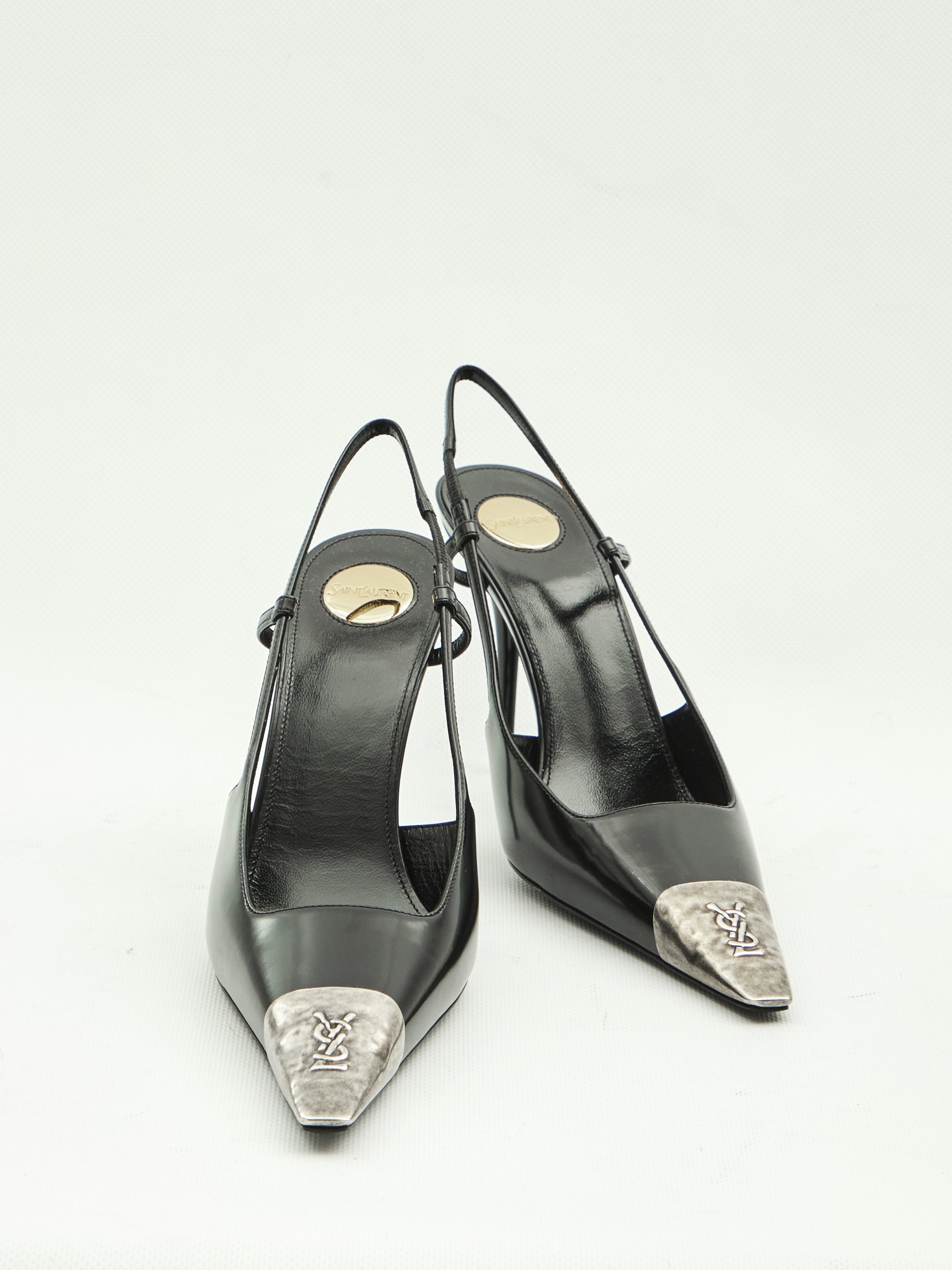 SAINT LAURENT Jeanne Leather Pumps with Stiletto Heel