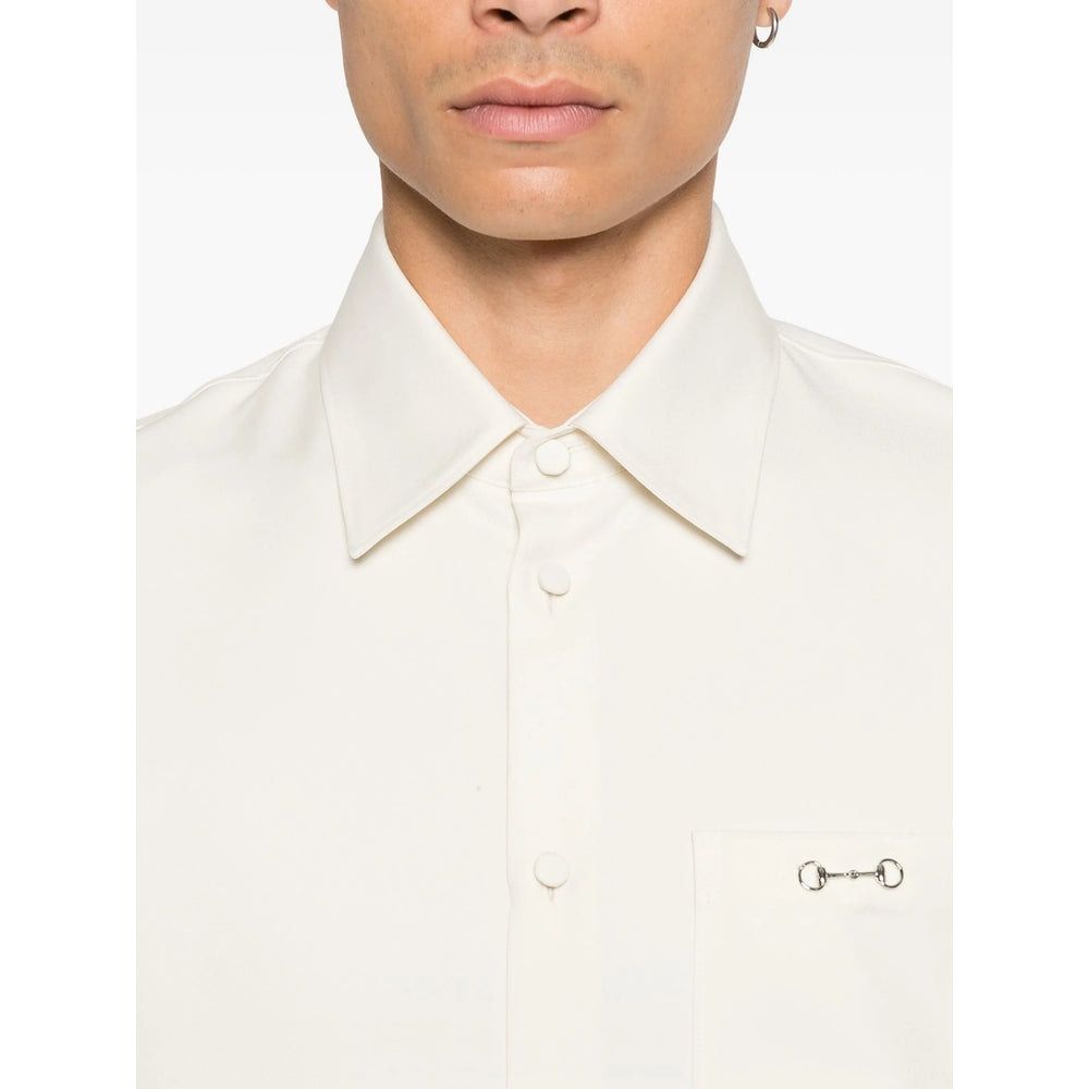 GUCCI Ivory Tech Panama Mini Shirt for Men - FW25 Collection