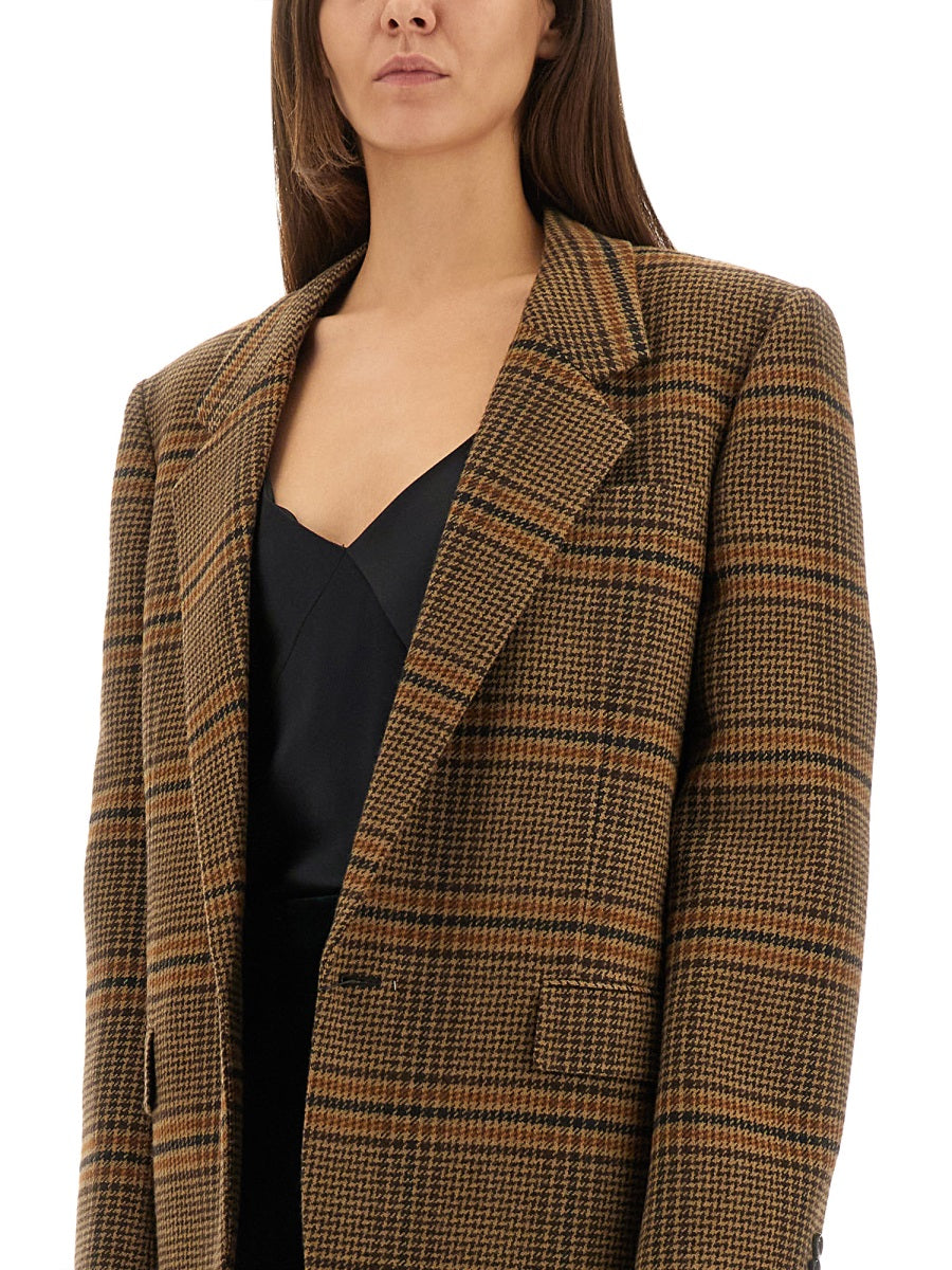 SAINT LAURENT Wool Prince of Wales Jacket - Size 38