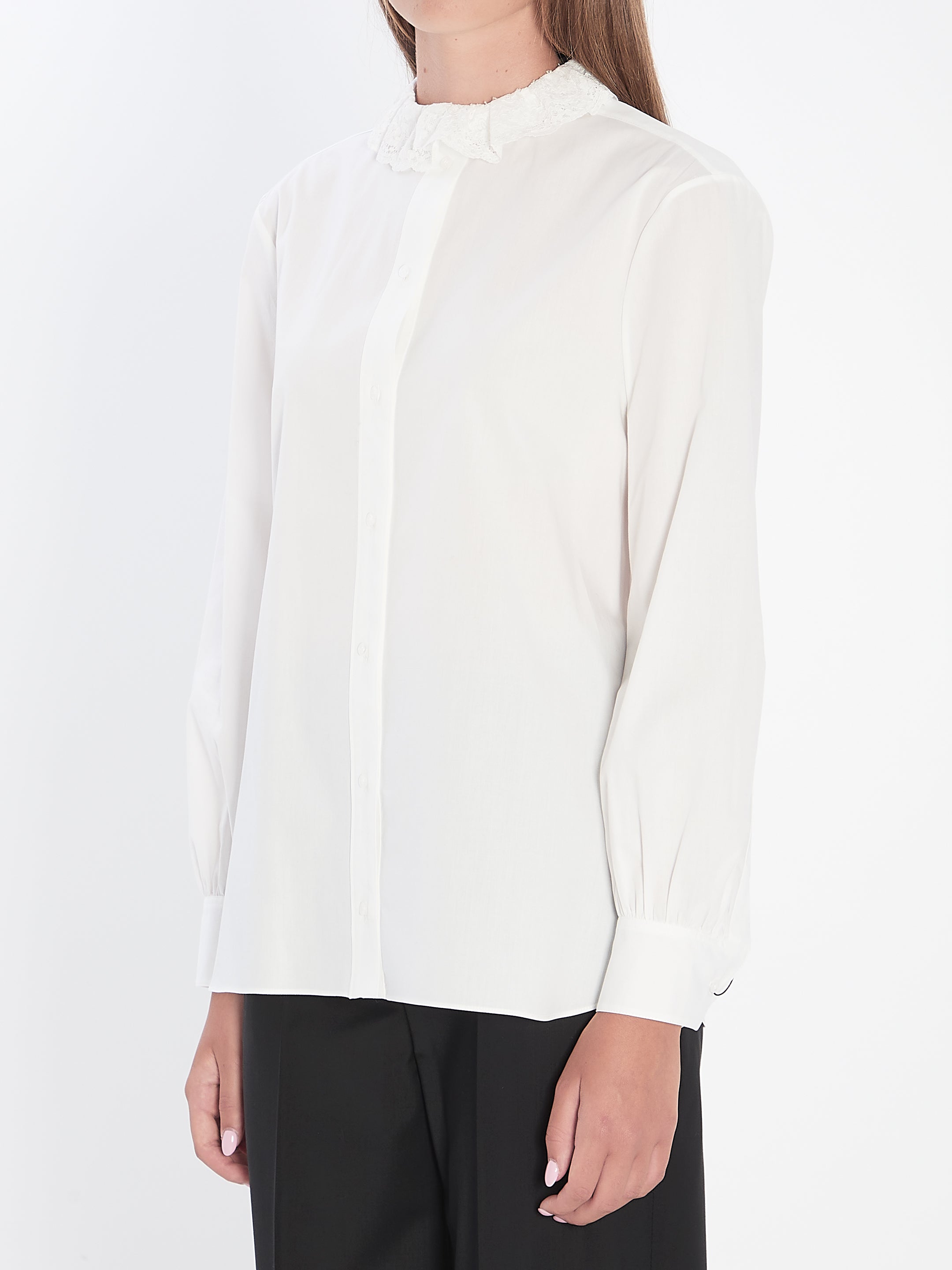 SAINT LAURENT Pierrot Collar Shirt - Regular Fit Size 40 FR