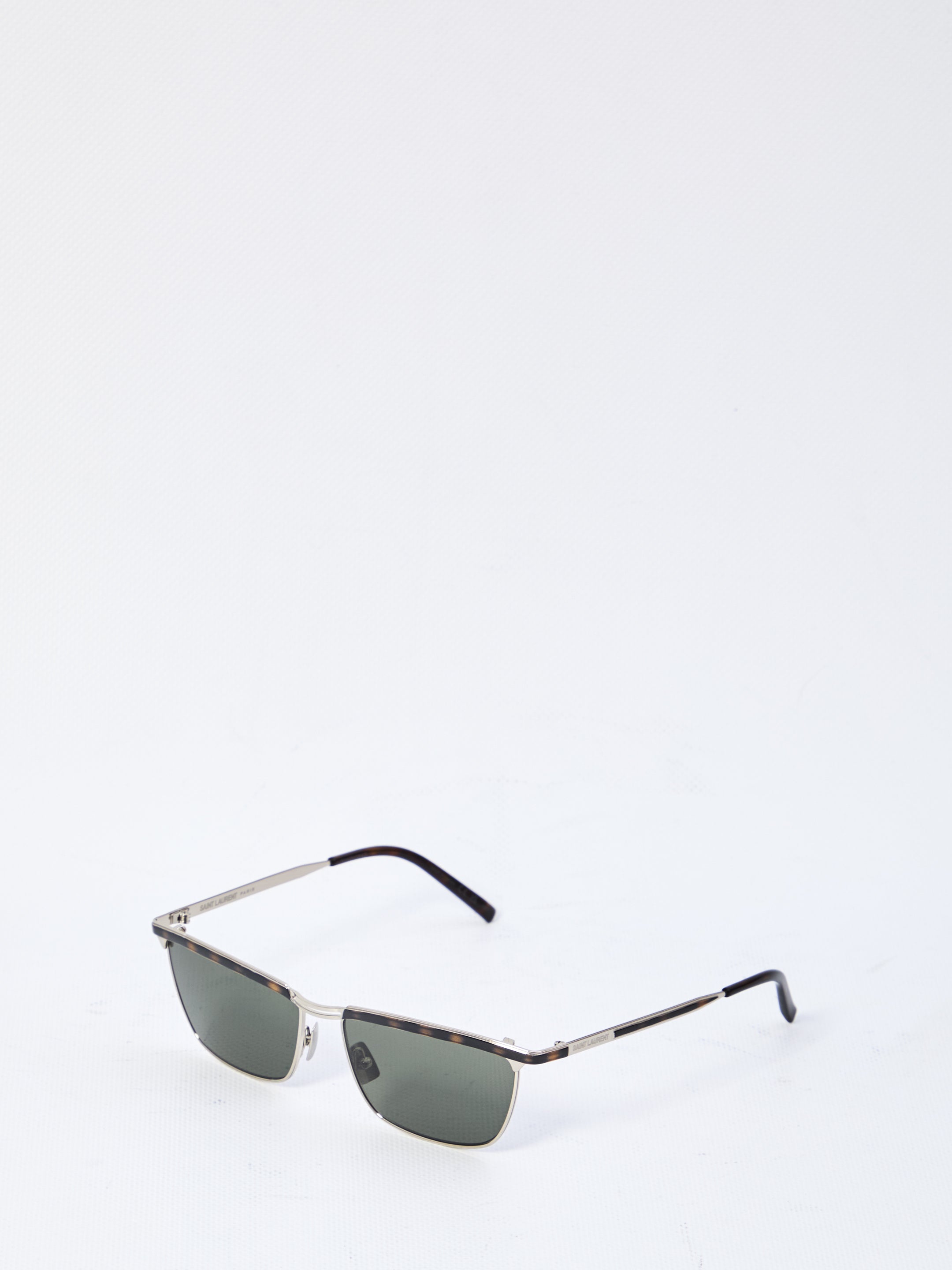 SAINT LAURENT Trapezoidal Mini Sunglasses with Double Bridge
