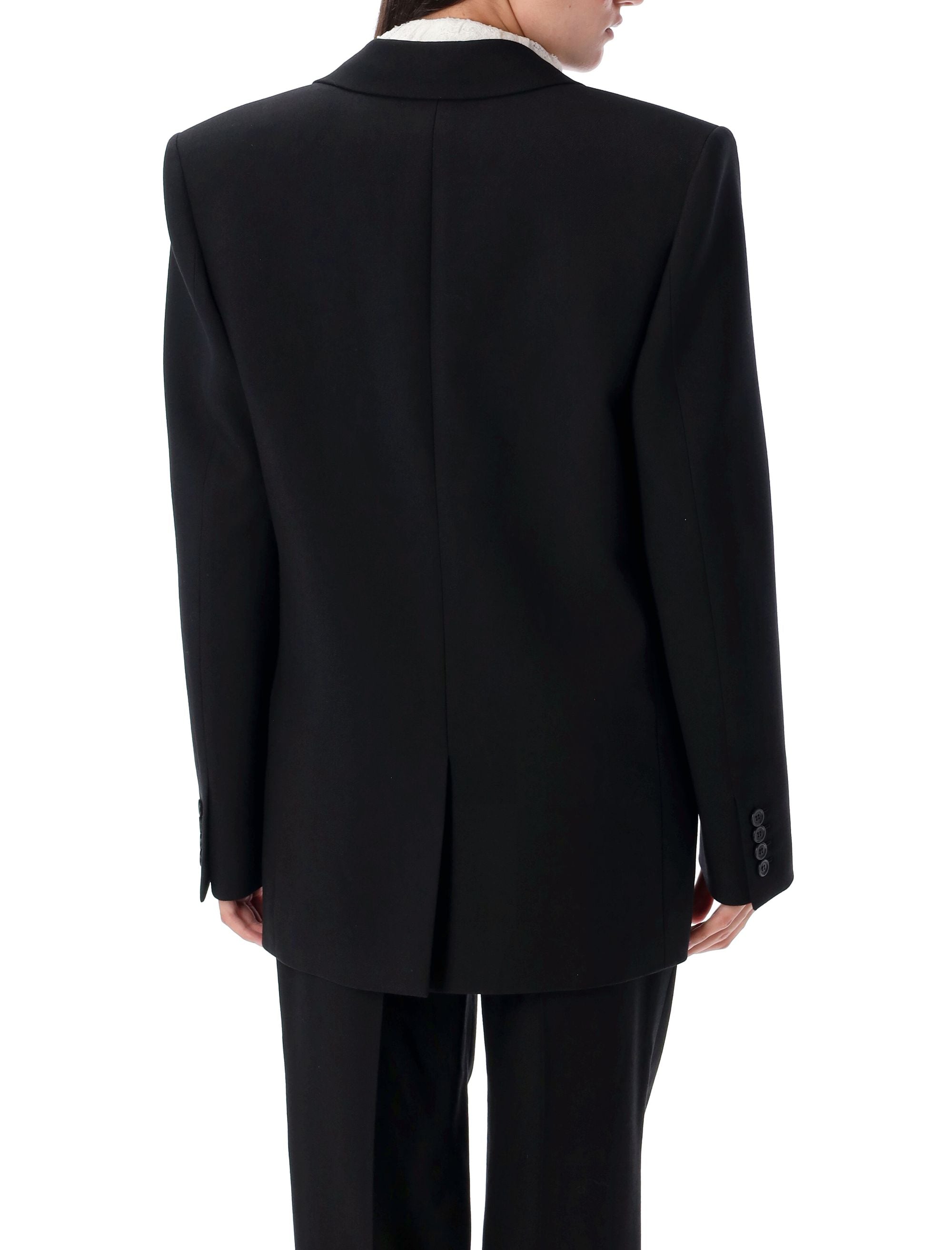 SAINT LAURENT Wool Blazer with Lapel Collar for Women