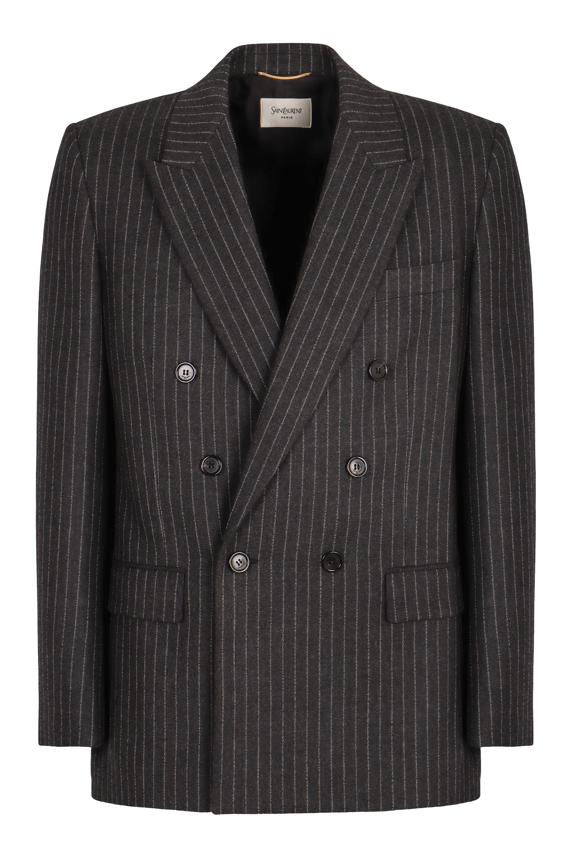 SAINT LAURENT Double-Breasted Wool Jacket - Size 40