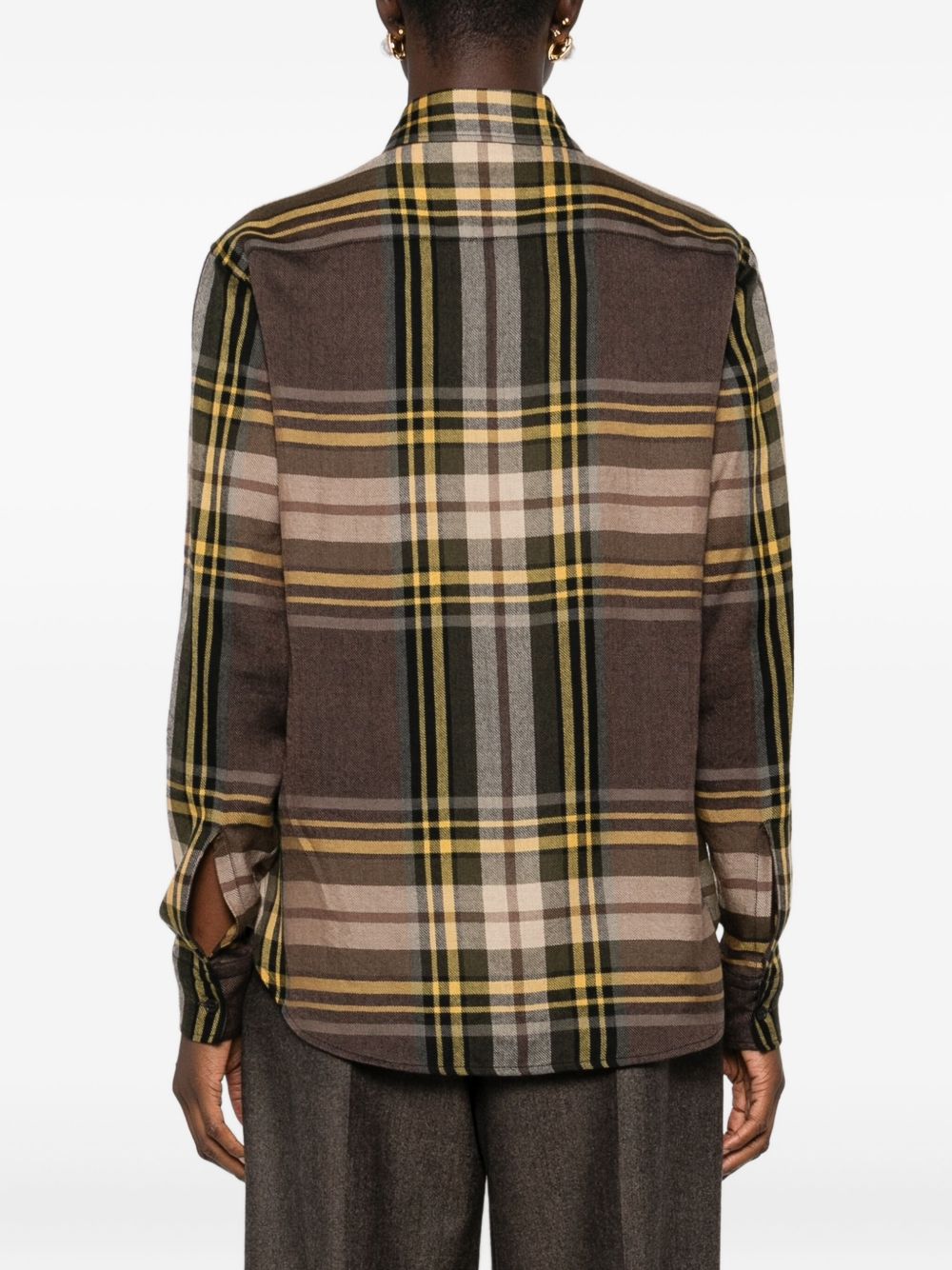 SAINT LAURENT Checkerboard Button-Down Shirt