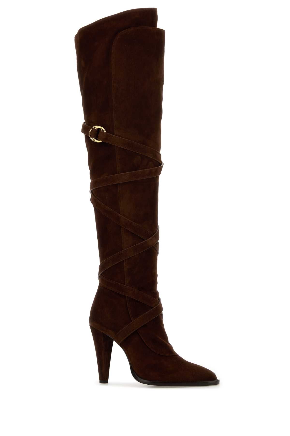 SAINT LAURENT Suede Janis Boots - Women’s 110 T. Kaiser