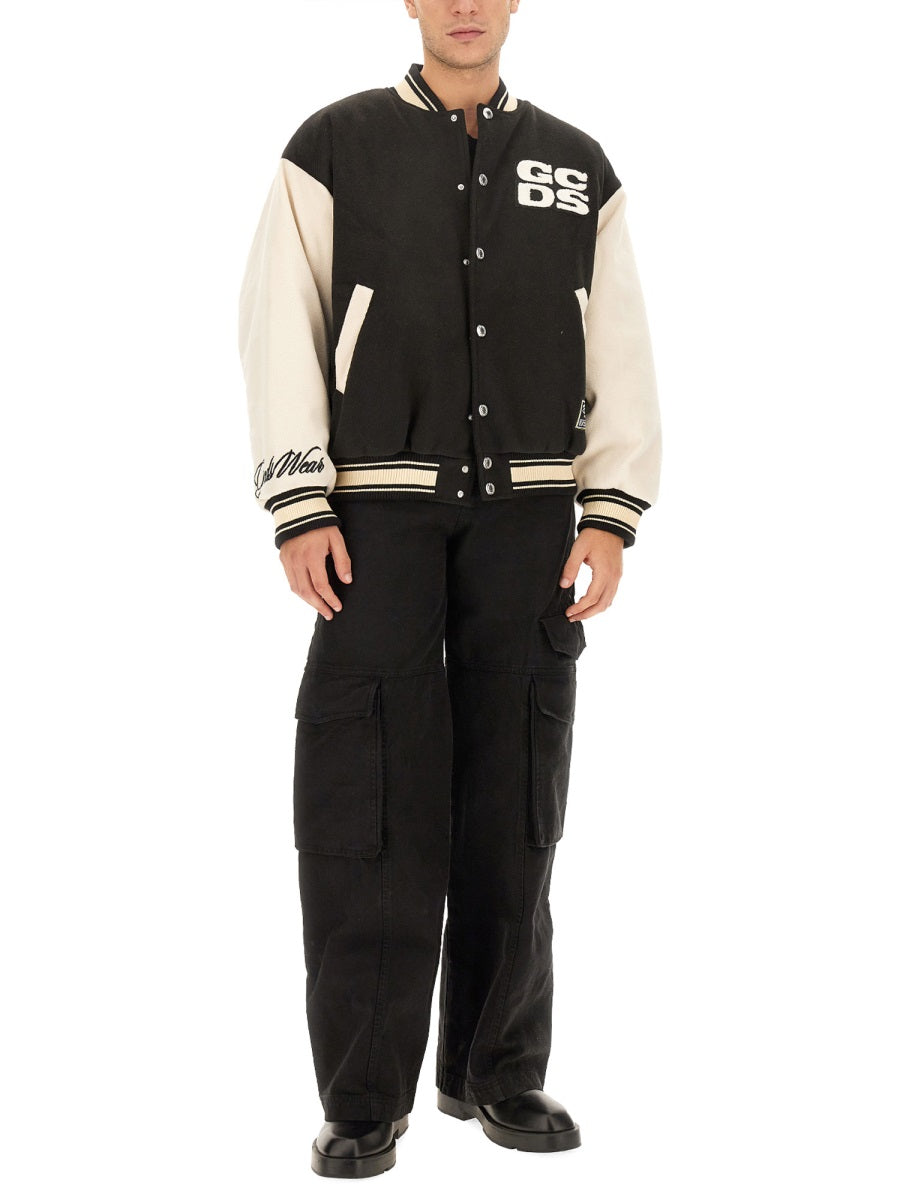 GCDS WIRDO VARSITY BOMBER JACKET - Size L