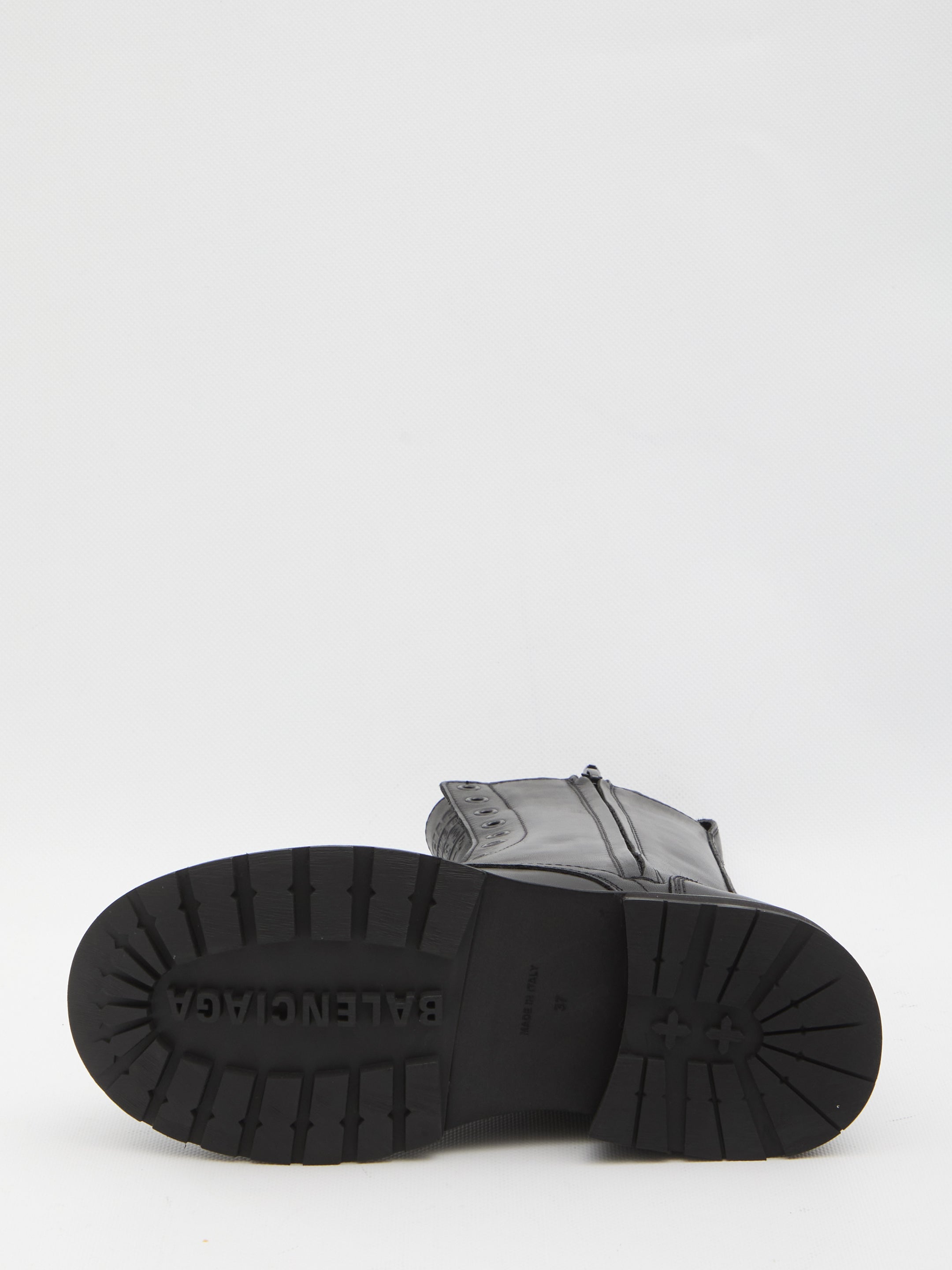 BALENCIAGA Ultra-Rounded Toe Lace-Up Boots (3 cm Heel)