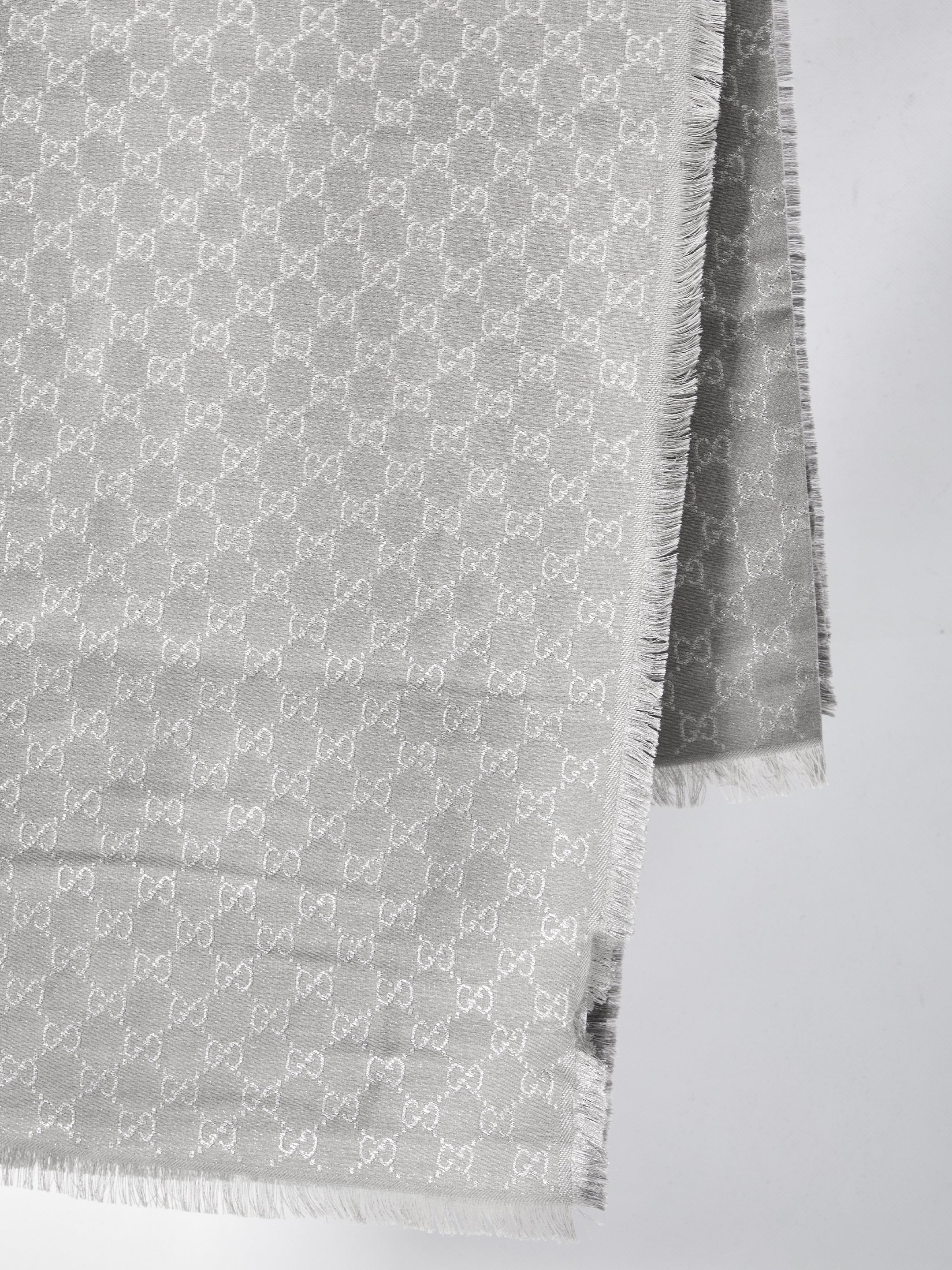 GUCCI Printed GG Lamé Scarf 130x130 cm