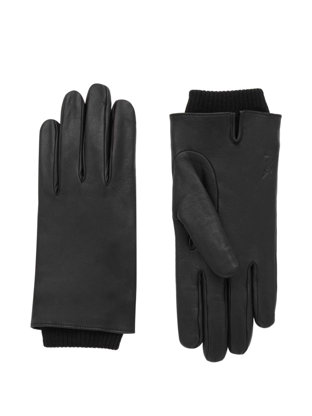 SAINT LAURENT Lamb Leather Gloves with Ribbed Cuffs