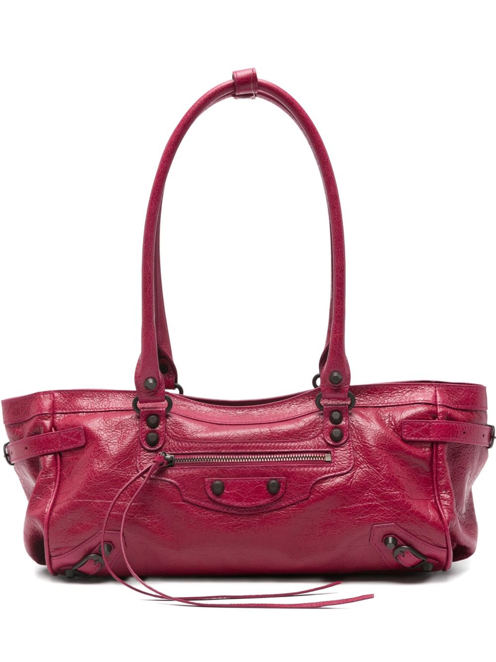 BALENCIAGA EAST WEST LEATHER SHOULDER MINI Handbag