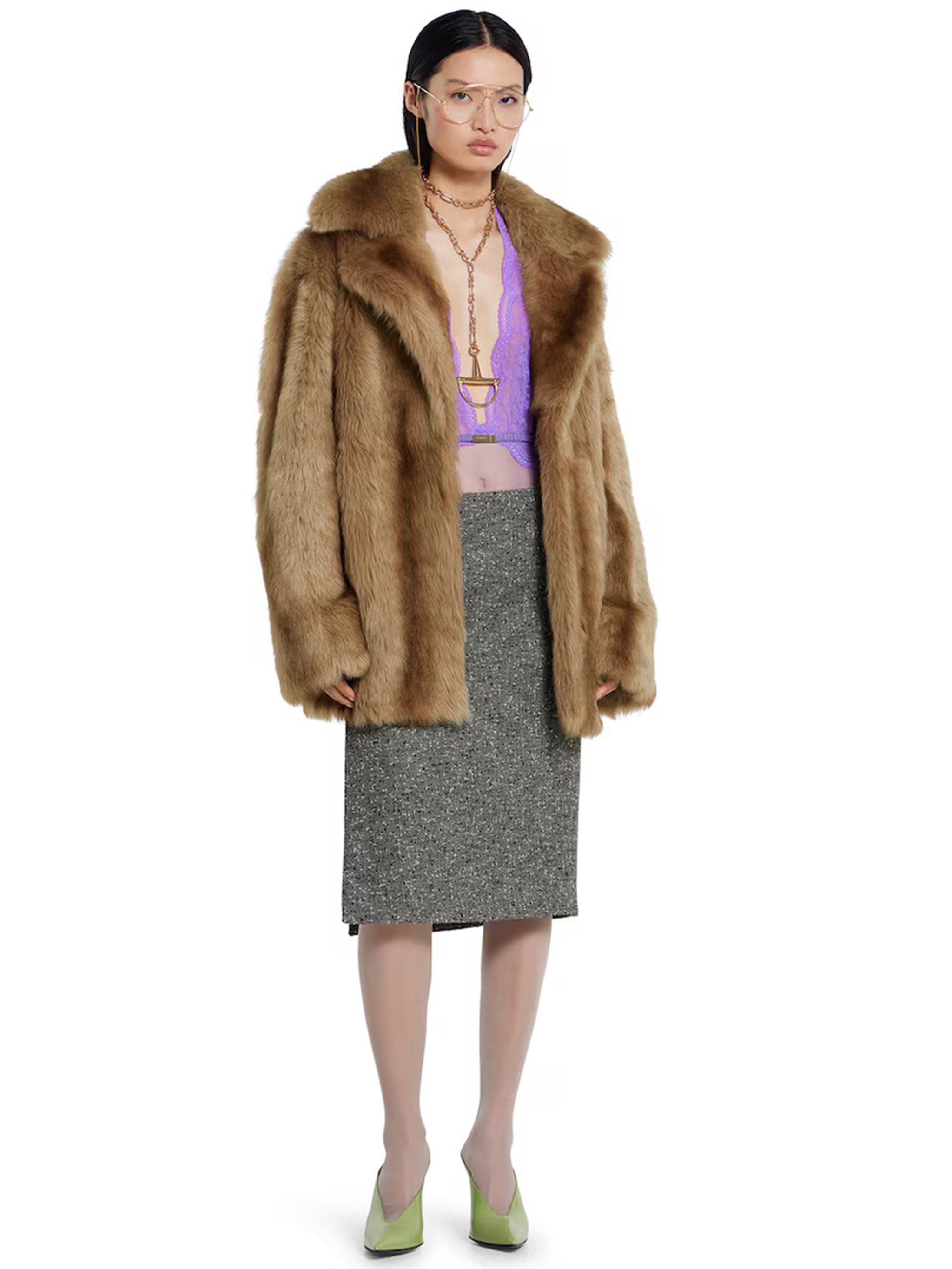 GUCCI Buttoned Wool Skirt