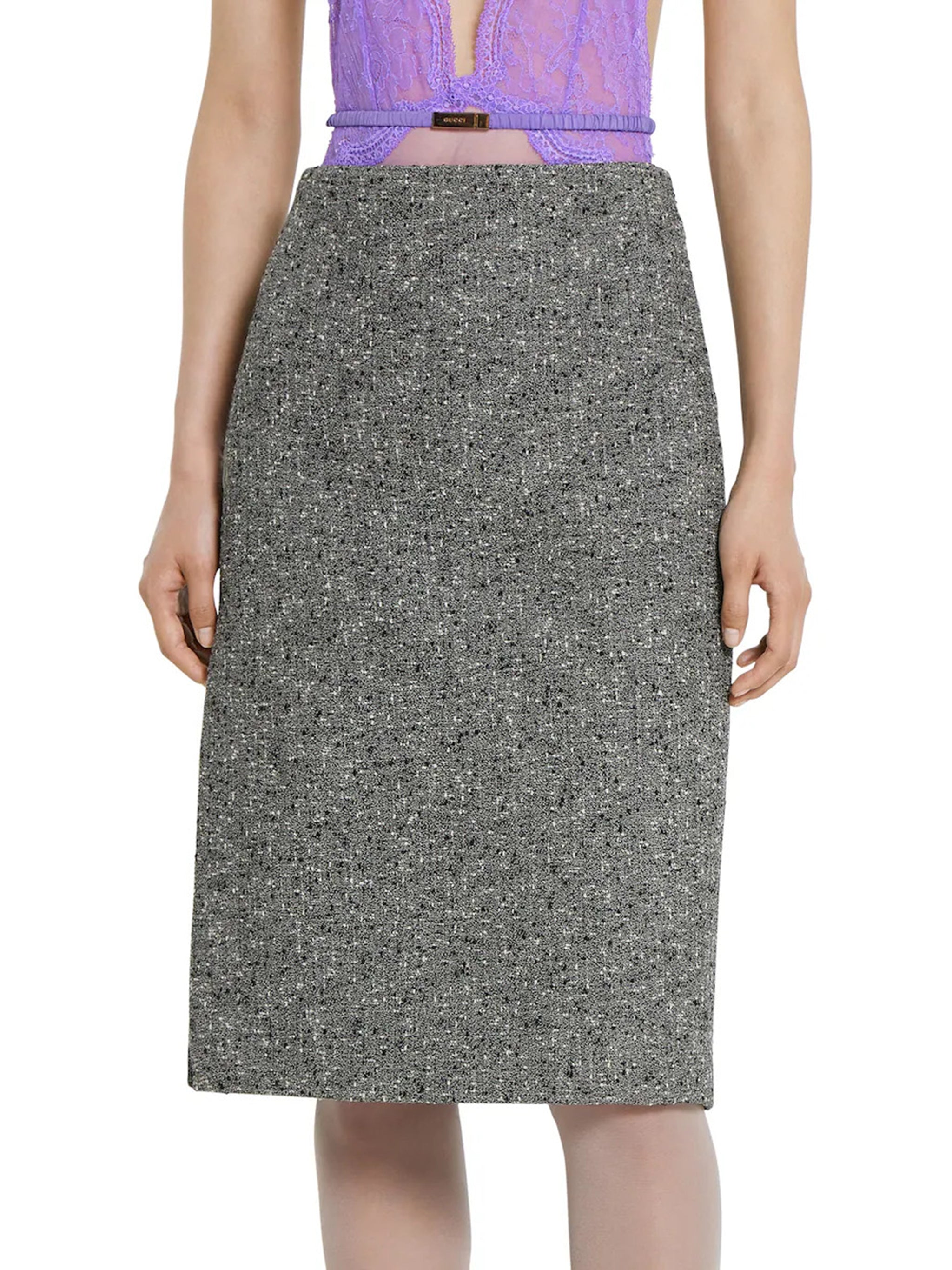GUCCI Buttoned Wool Skirt