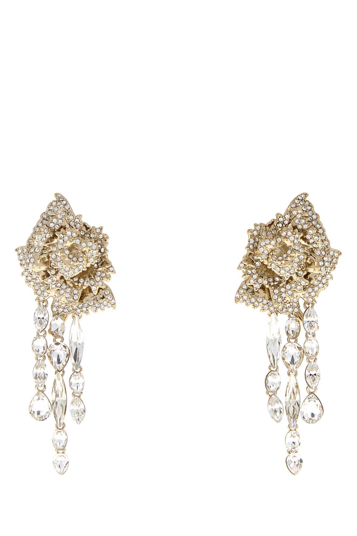 ALEXANDER MCQUEEN Embellished Metal Carnation Earrings