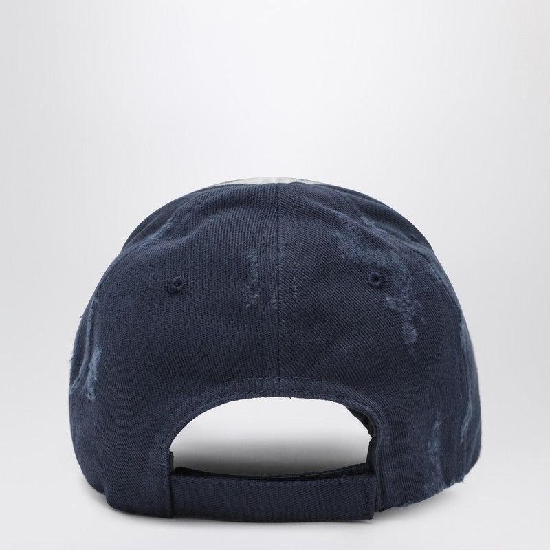 BALENCIAGA Vintage Effect Baseball Cap with Signature Logo Patch