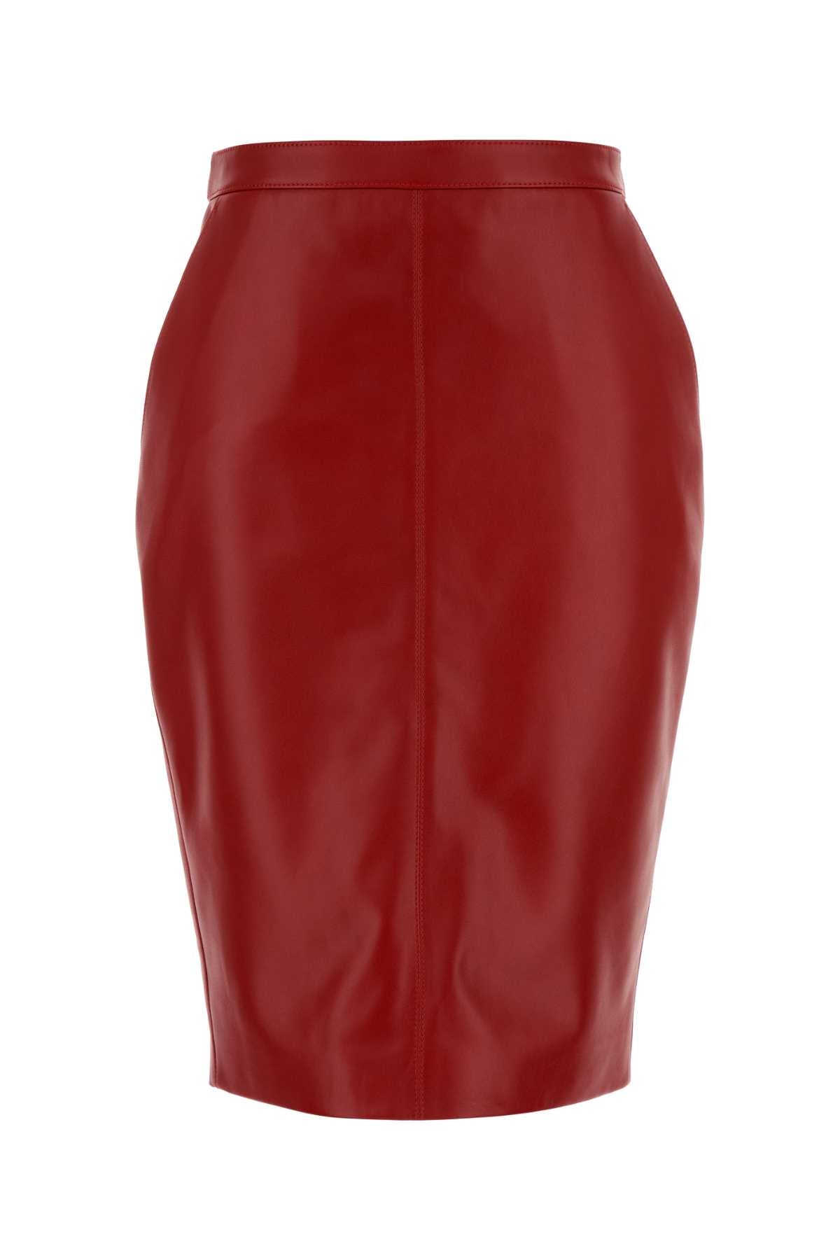SAINT LAURENT Midi Leather Skirt for Women