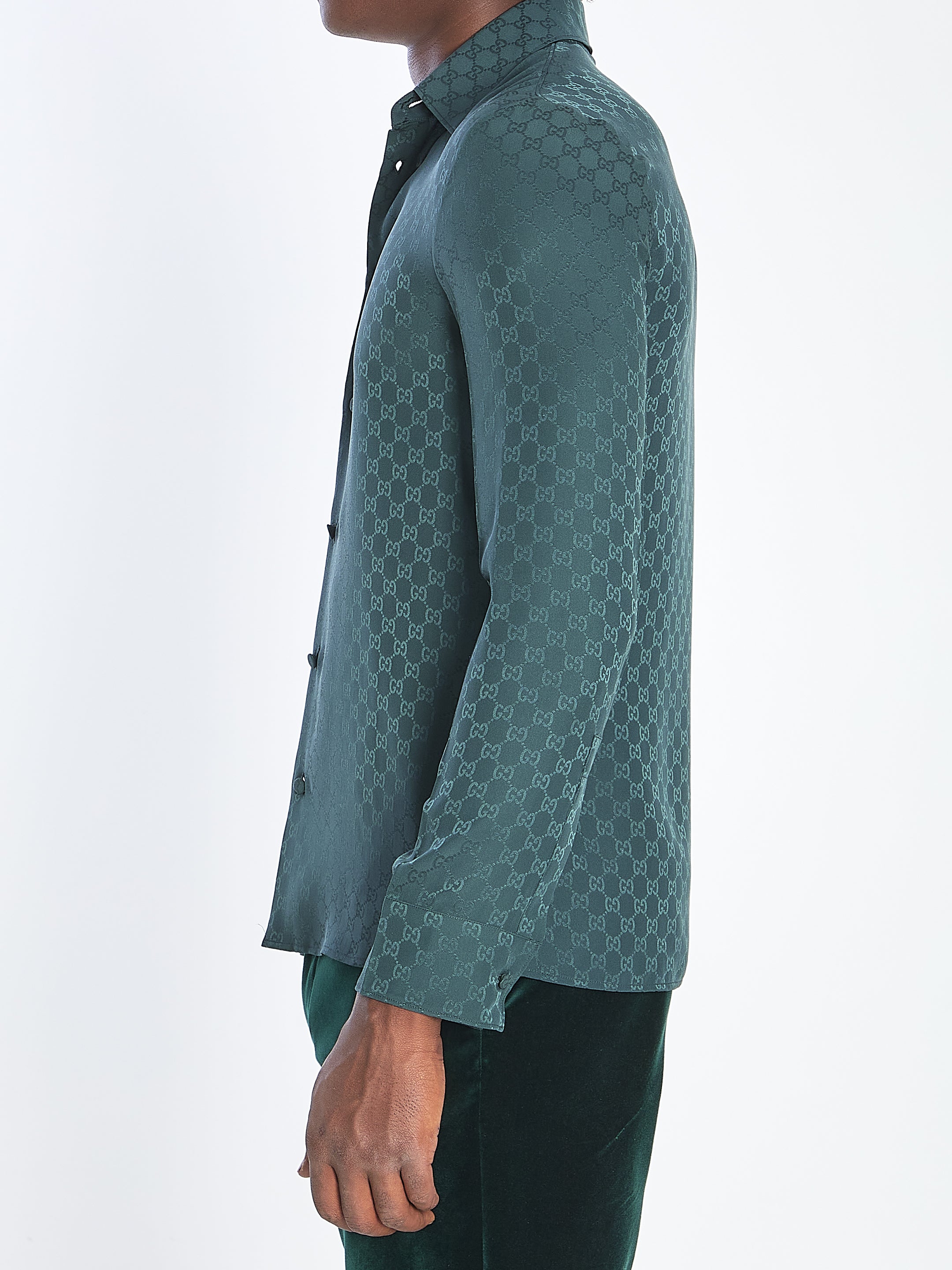 GUCCI Silk Jacquard Shirt - Size 48