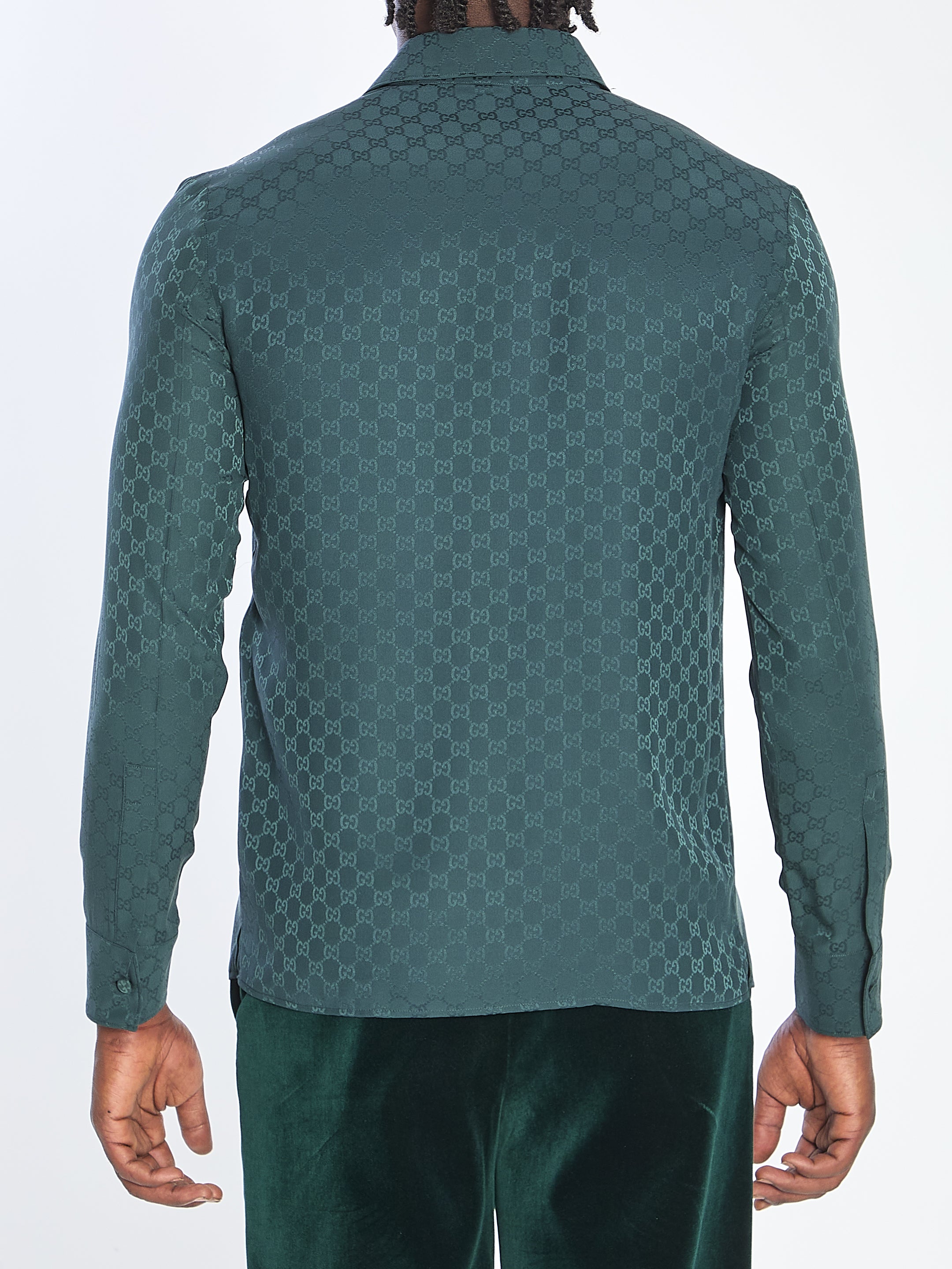 GUCCI Silk Jacquard Shirt - Size 48