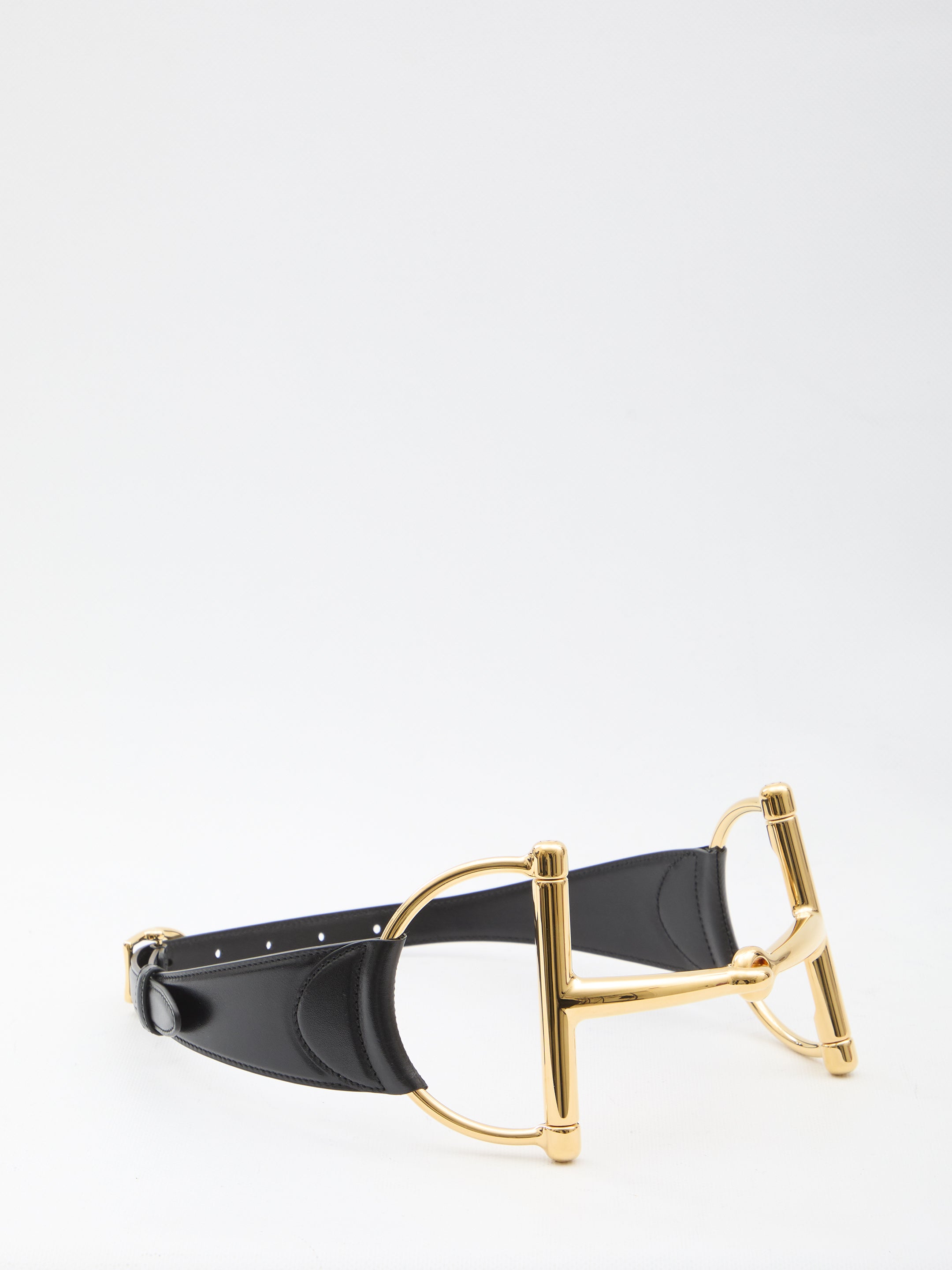 GUCCI Wide Belt with Oversized Horsebit - 11 cm