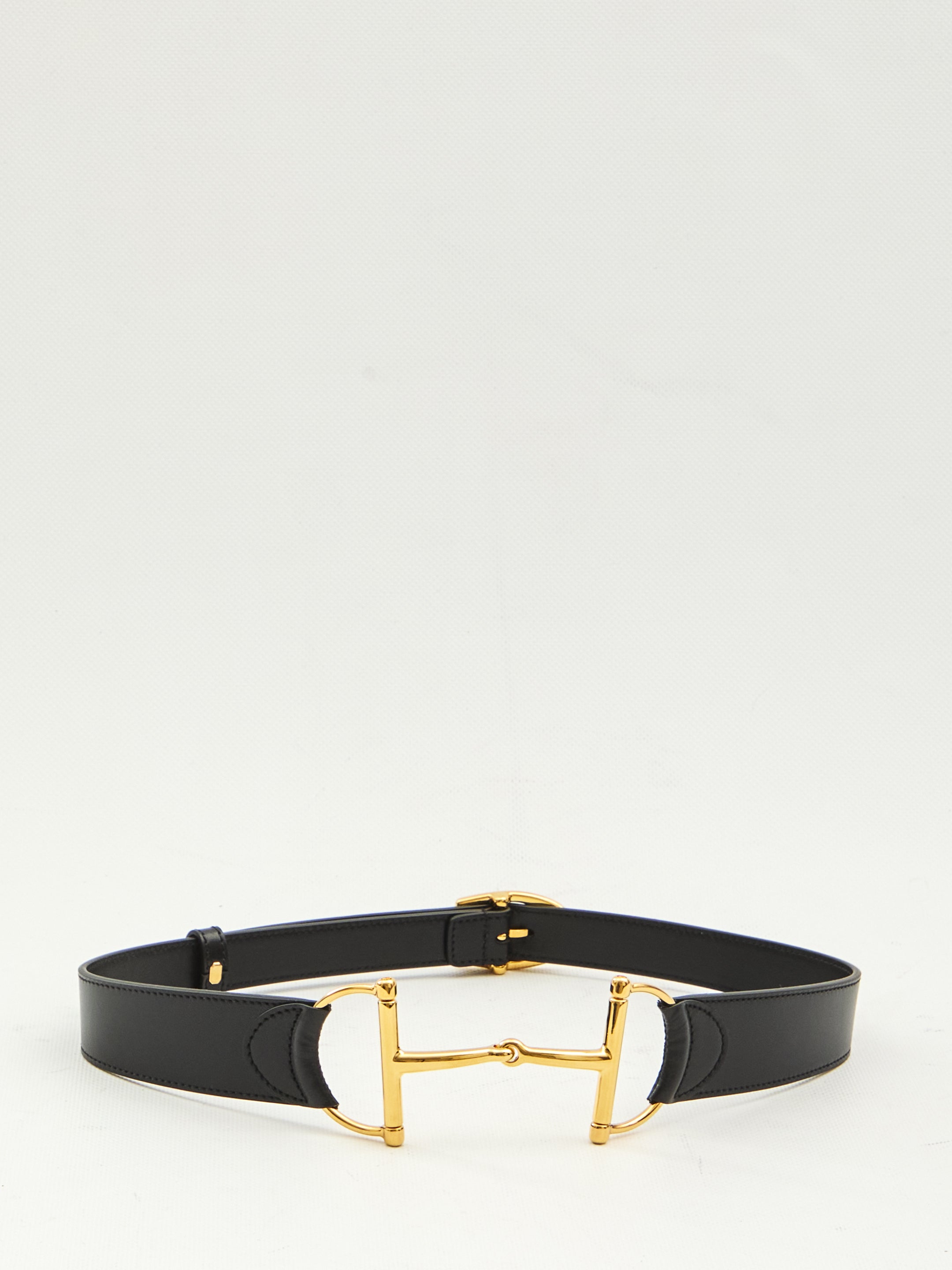 GUCCI Oversized Buckle Leather Belt - 5.5 cm Width