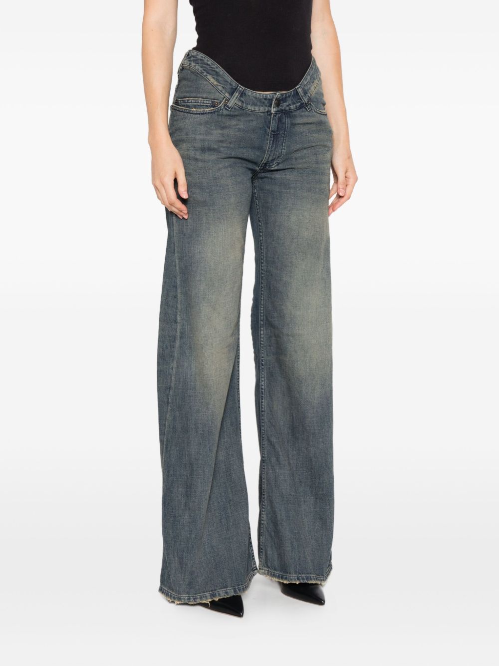 BALENCIAGA Low-Rise Denim Jeans with Frayed Hem