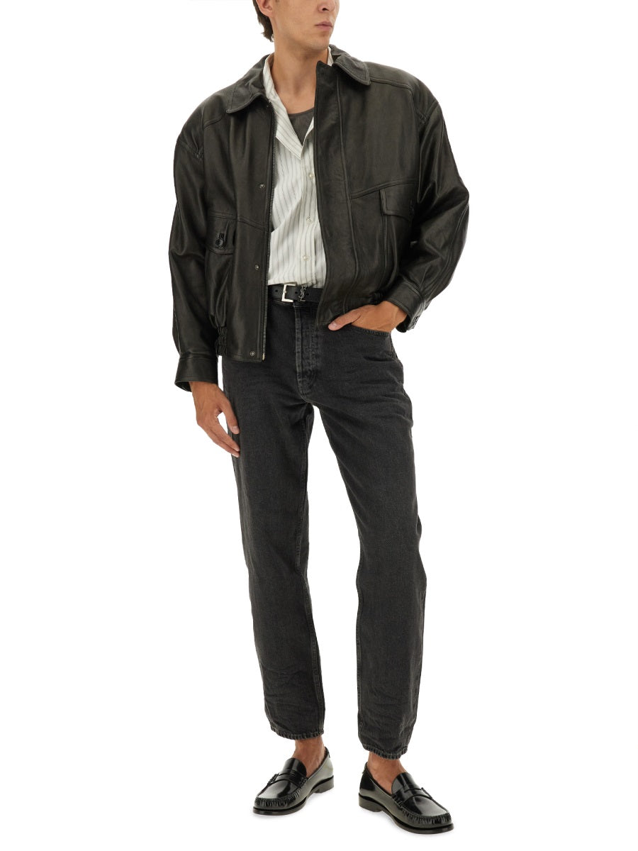 SAINT LAURENT Cassandra Poplin Stripe Shirt - Size 41