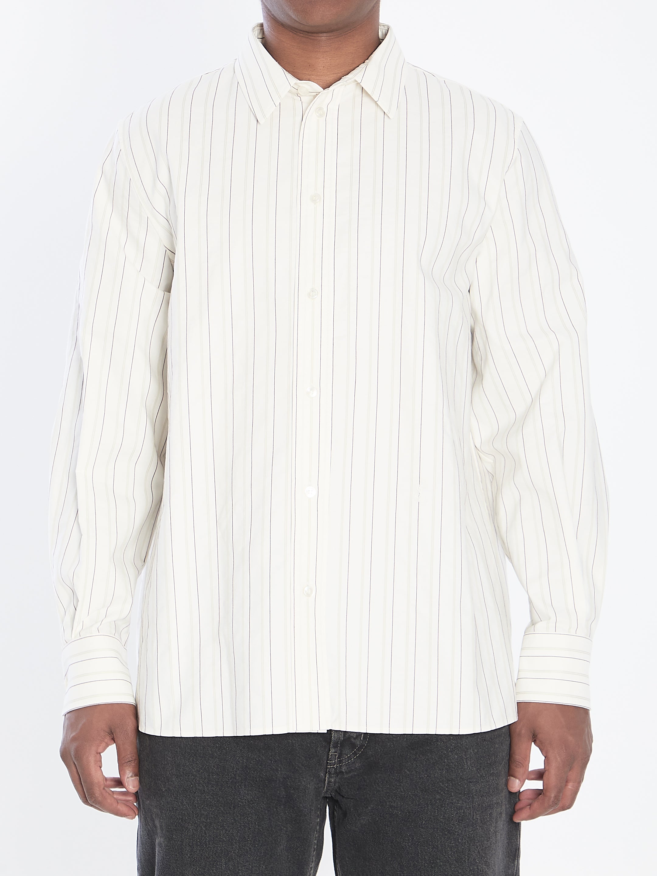 SAINT LAURENT Classic Striped Cotton Shirt - Long Sleeve