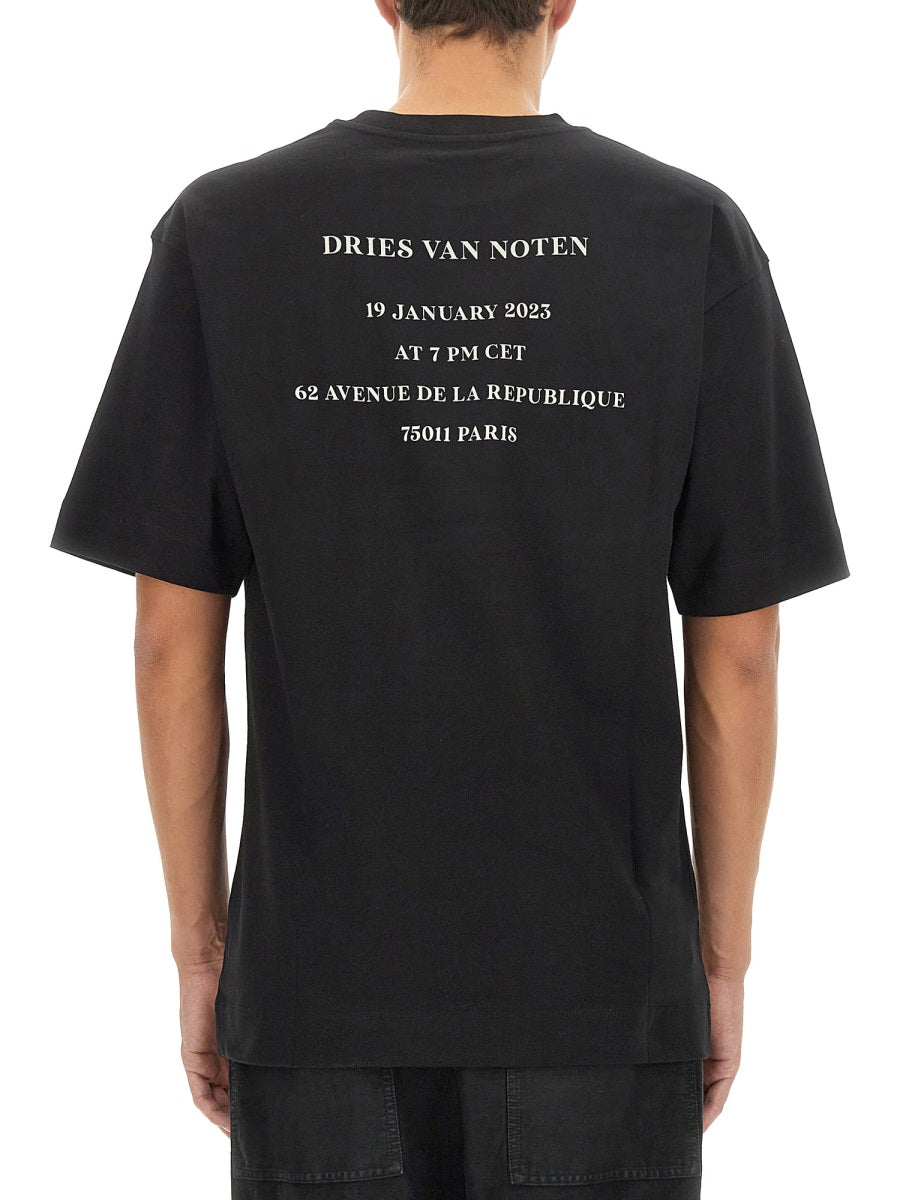 DRIES VAN NOTEN Regular Fit Logo T-Shirt - Size L